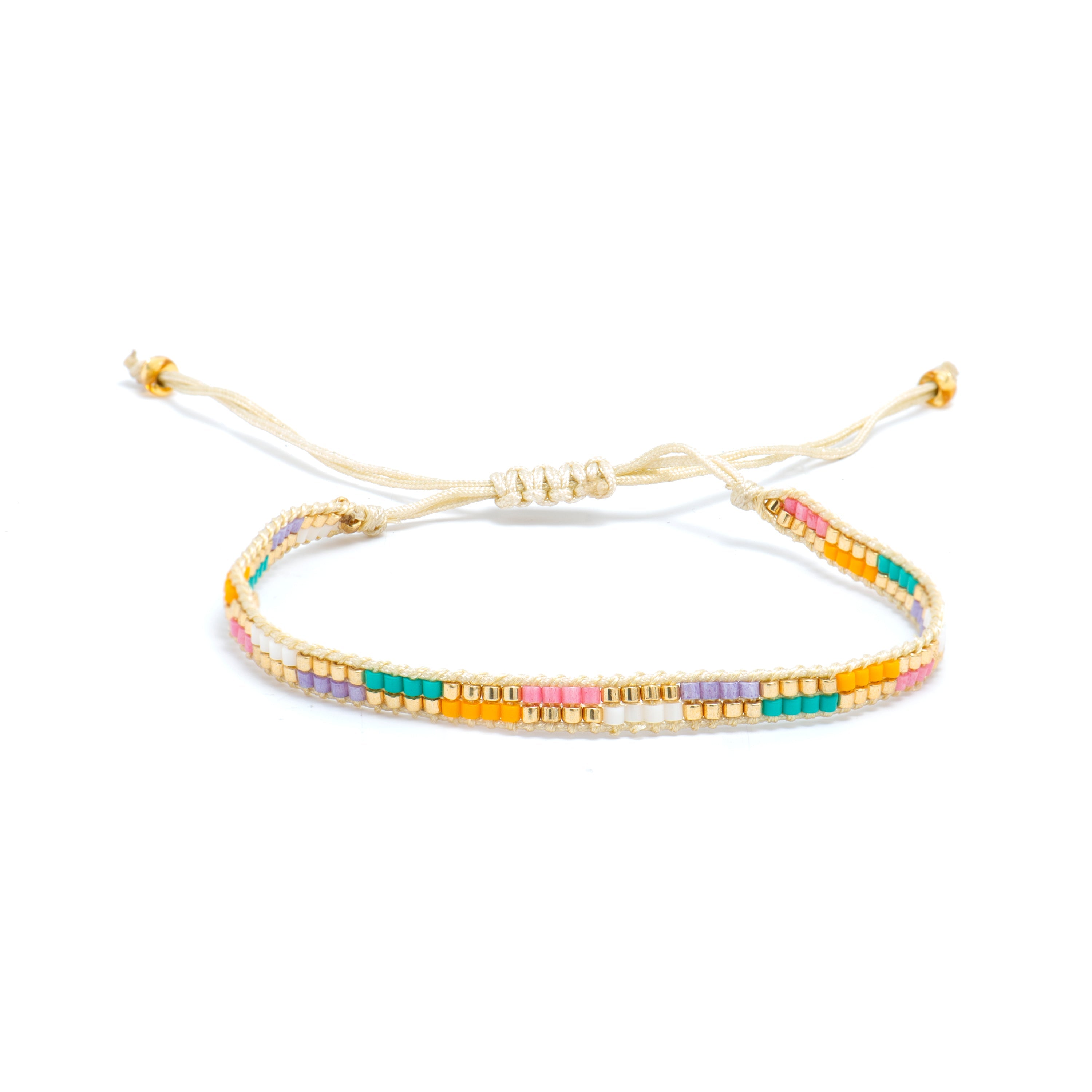 Multicolor Crystal Bracelet, 18k Gold Finish - Anlako