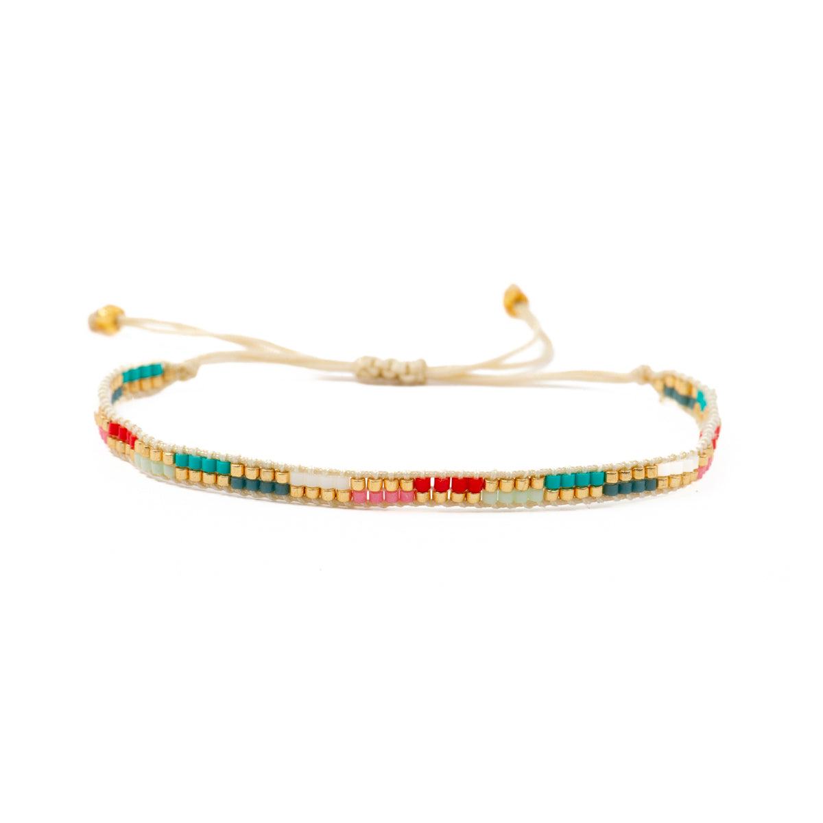 Multicolor Crystal Bracelet, 18k Gold Finish - Anlako