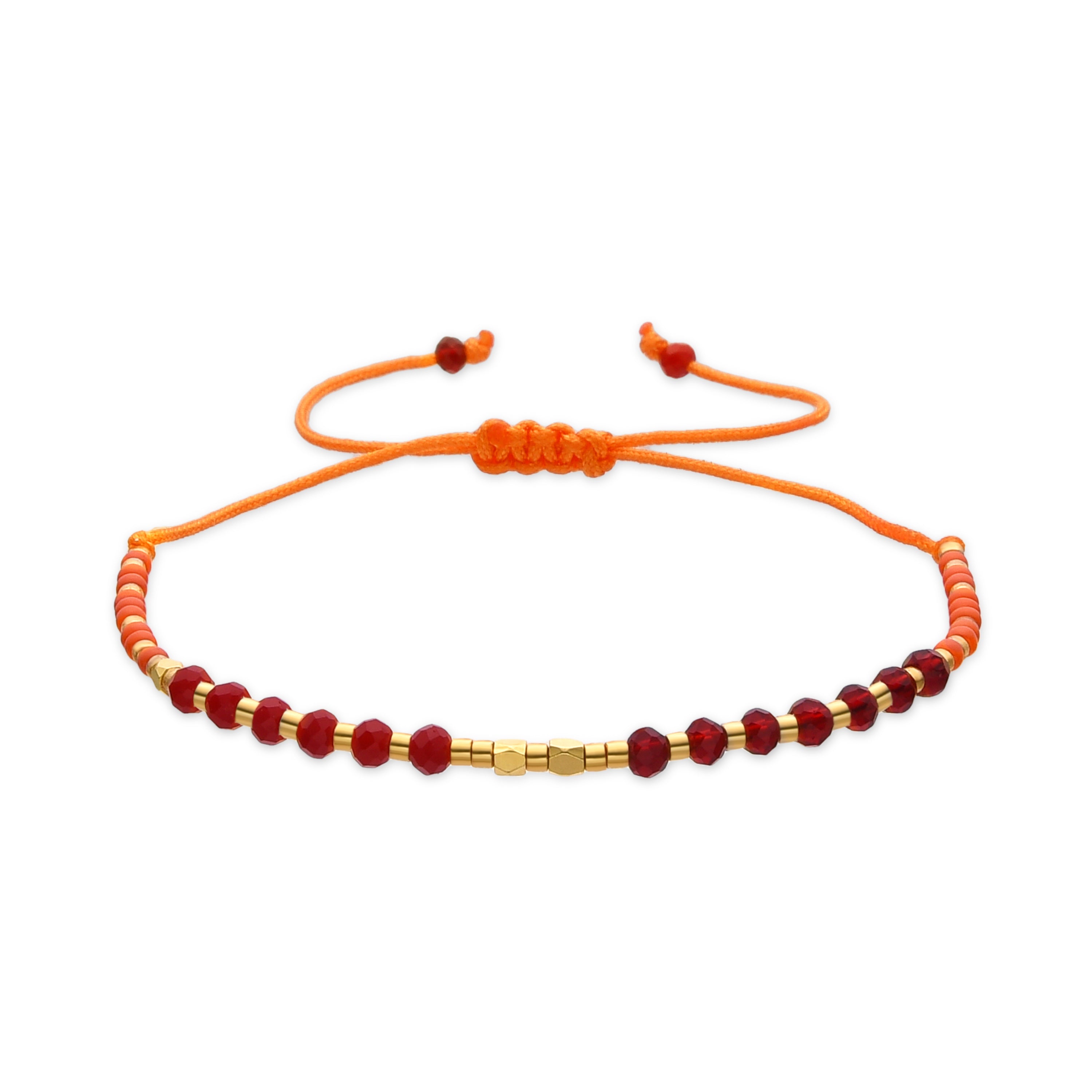 Orange Crystal Bracelet, 18k Gold Finish - Anlako