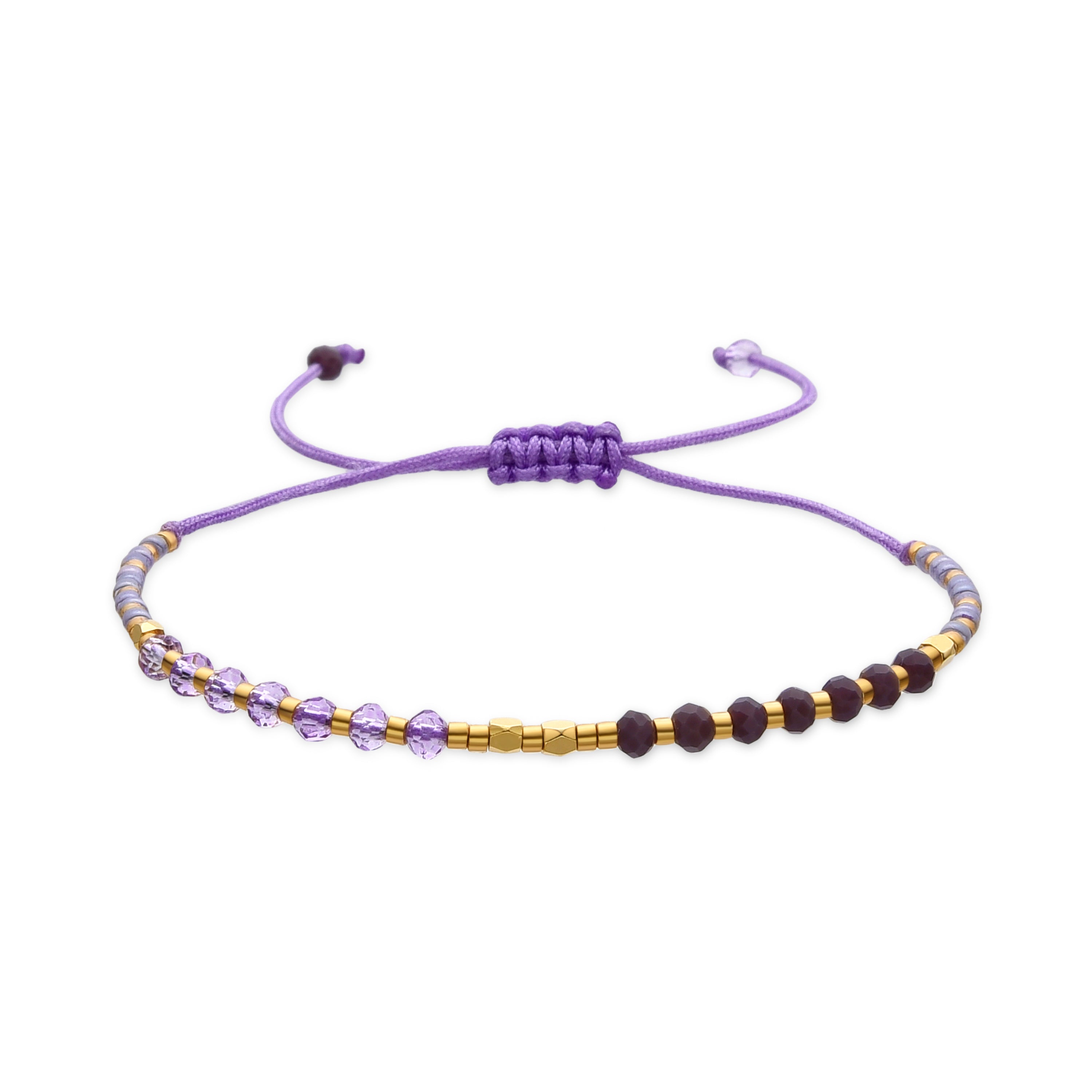 Purple Crystal Bracelet with 18k Gold Finish - Anlako