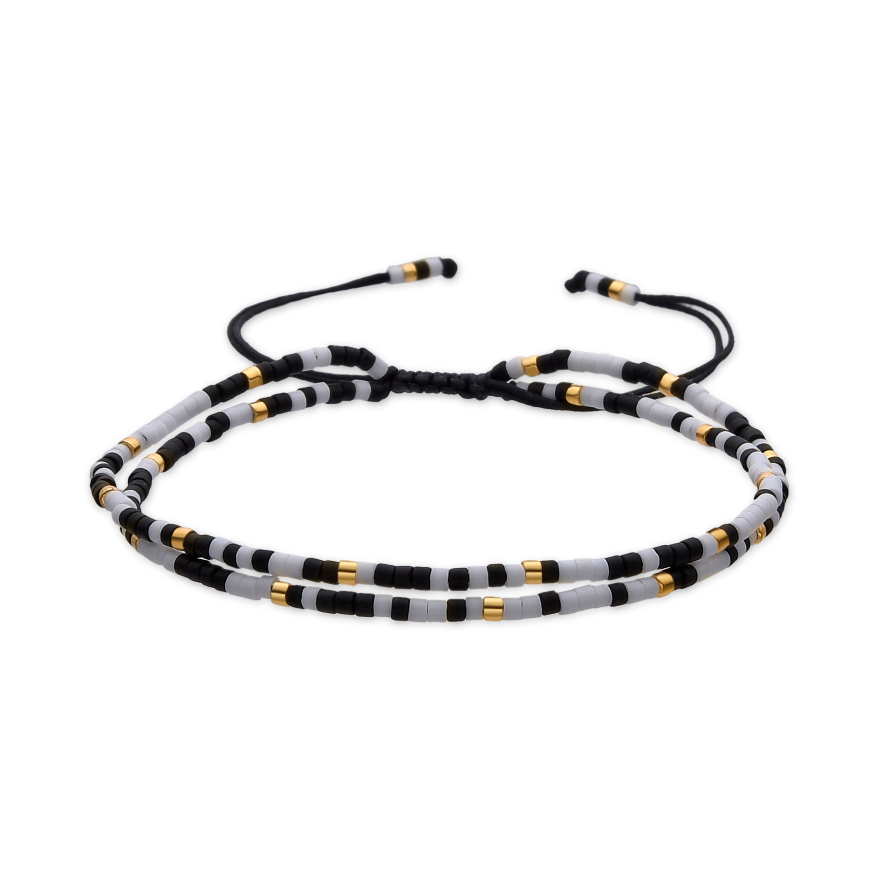 Black Crystal Bracelet with 18k Gold Finish - Furie