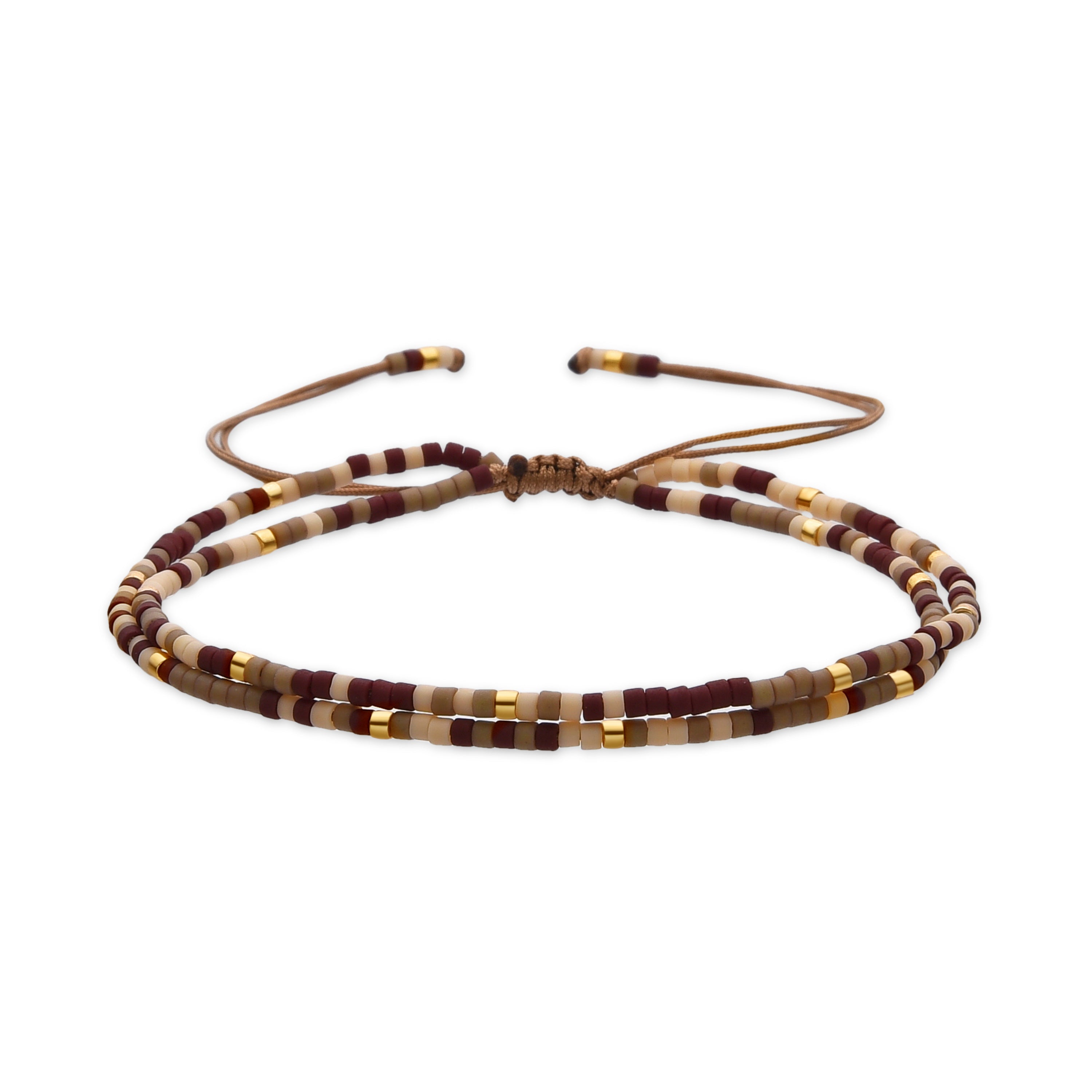 Bracelet with brown crystal in 18k gold finish - Furie