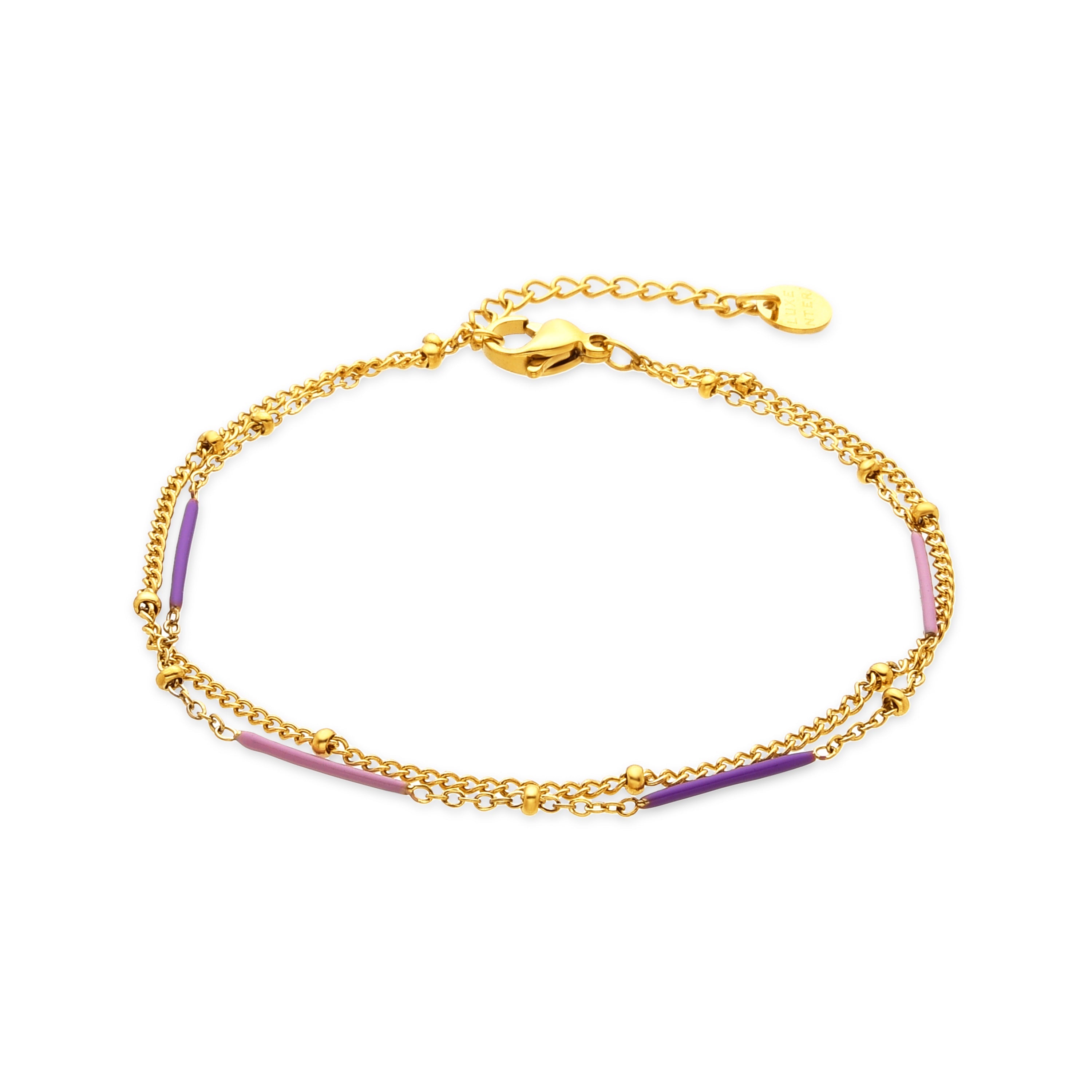 Multicolor Lacquer Bracelet with 18k Gold Finish - Lueo