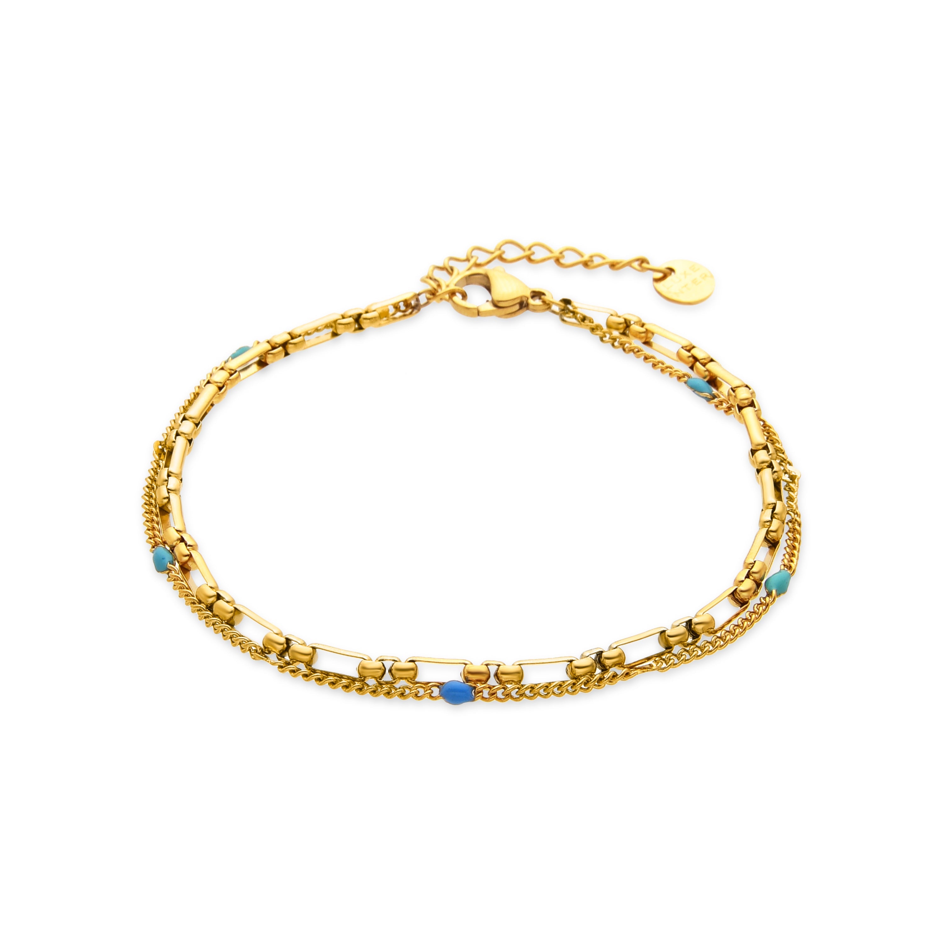 Multicolor Lacquer Bracelet with 18k Gold Finish - Cautar