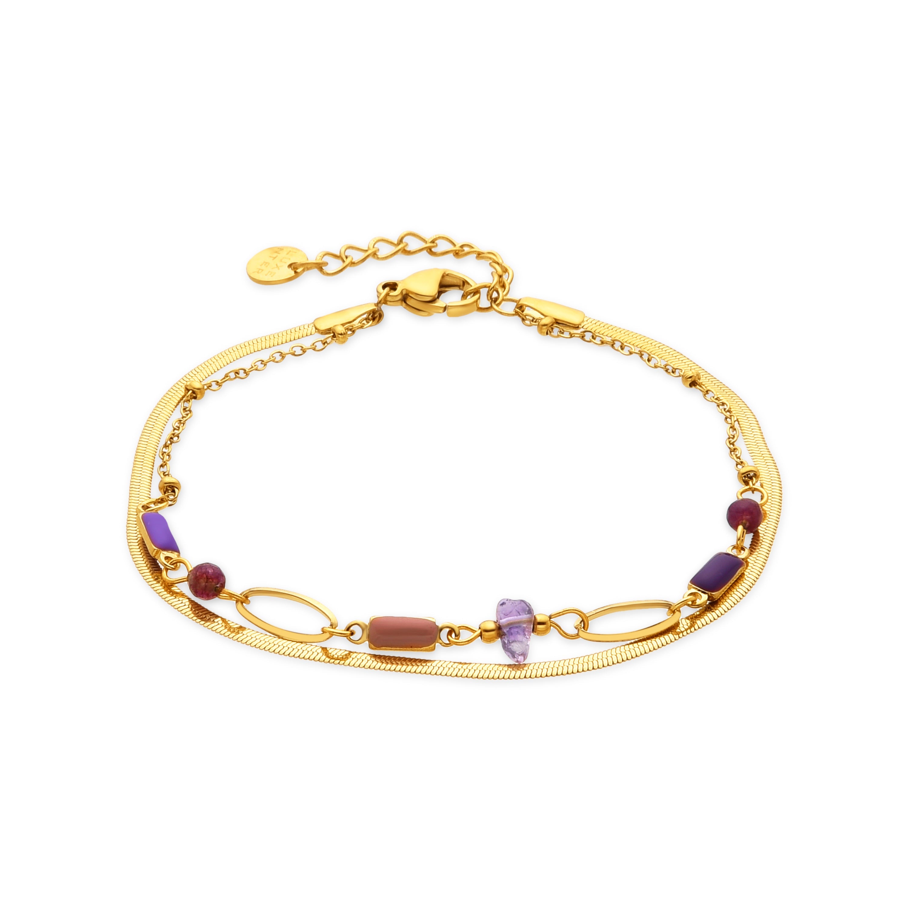 Bracelet with Multicolor Lacquer 18k gold finish - Rysai