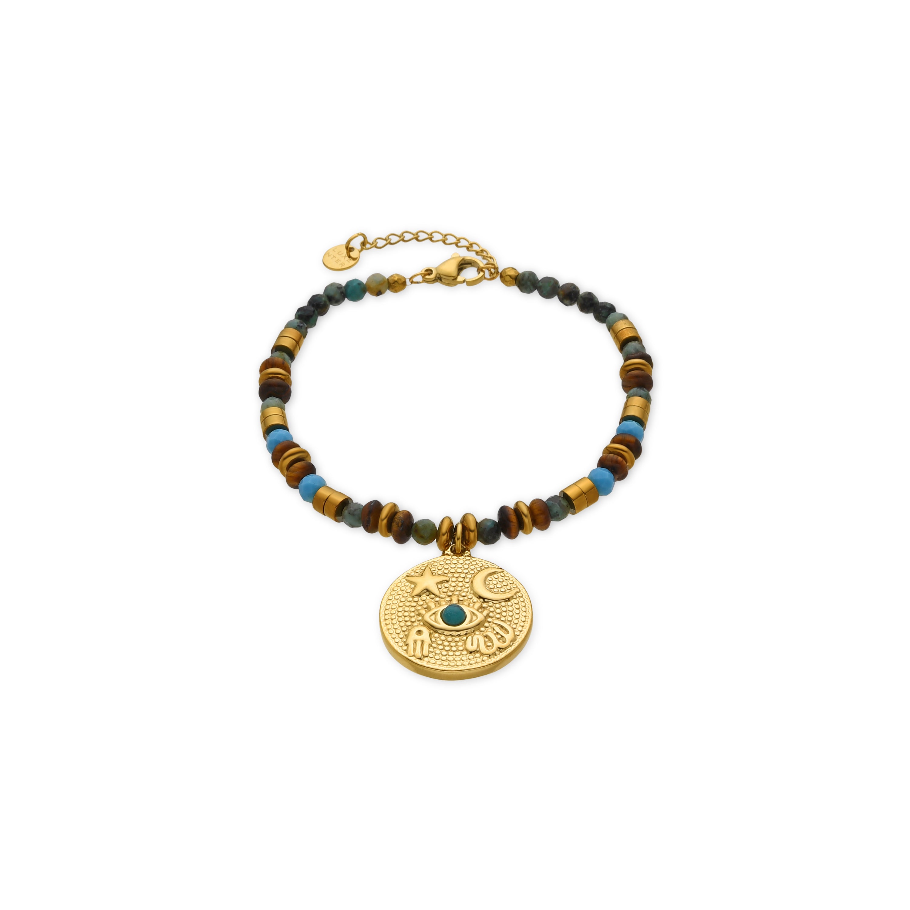 Bracelet with Multicolor Natural Stone 18k gold finish - Salki