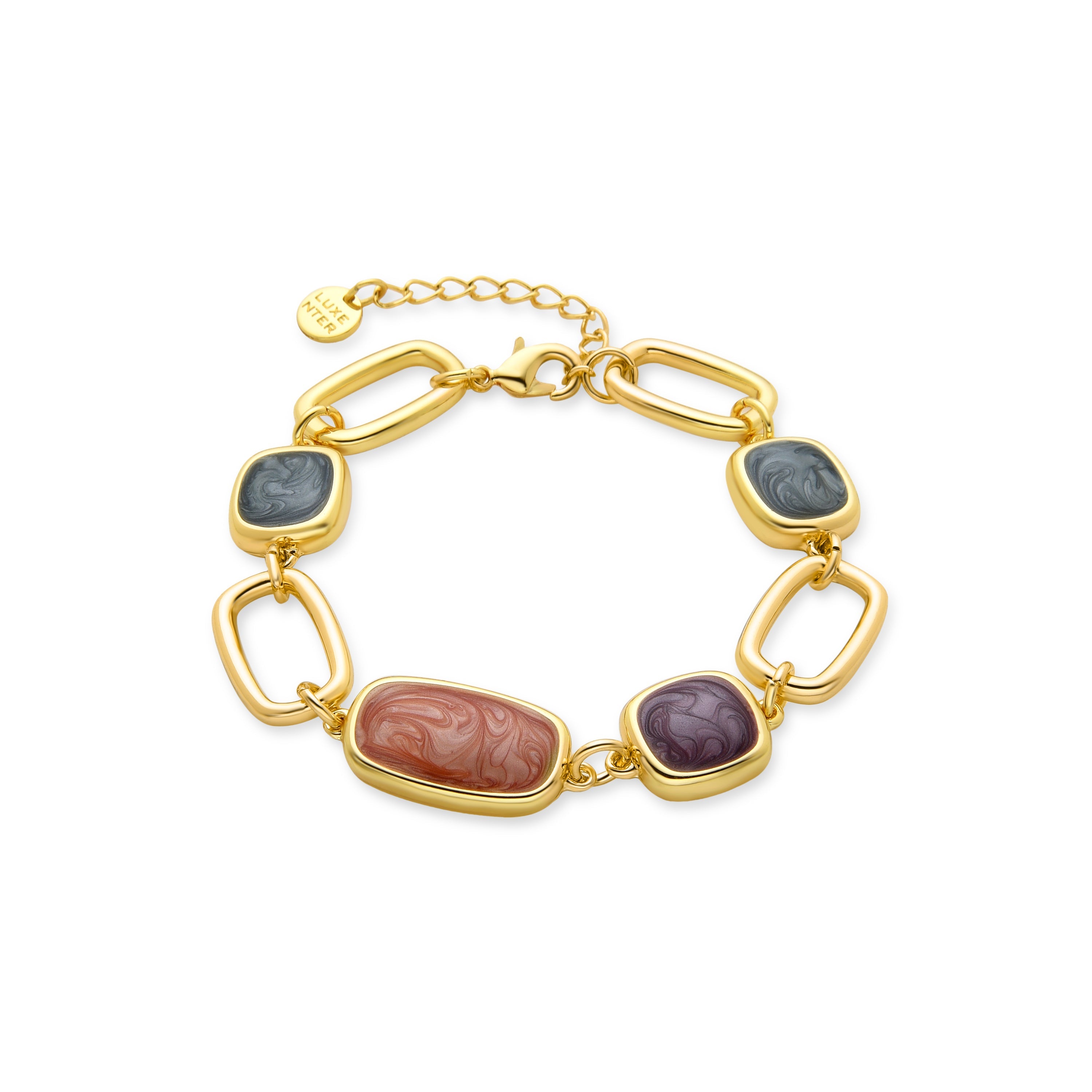 Multicolor Resin Bracelet finished in 18K yellow gold - Orzur