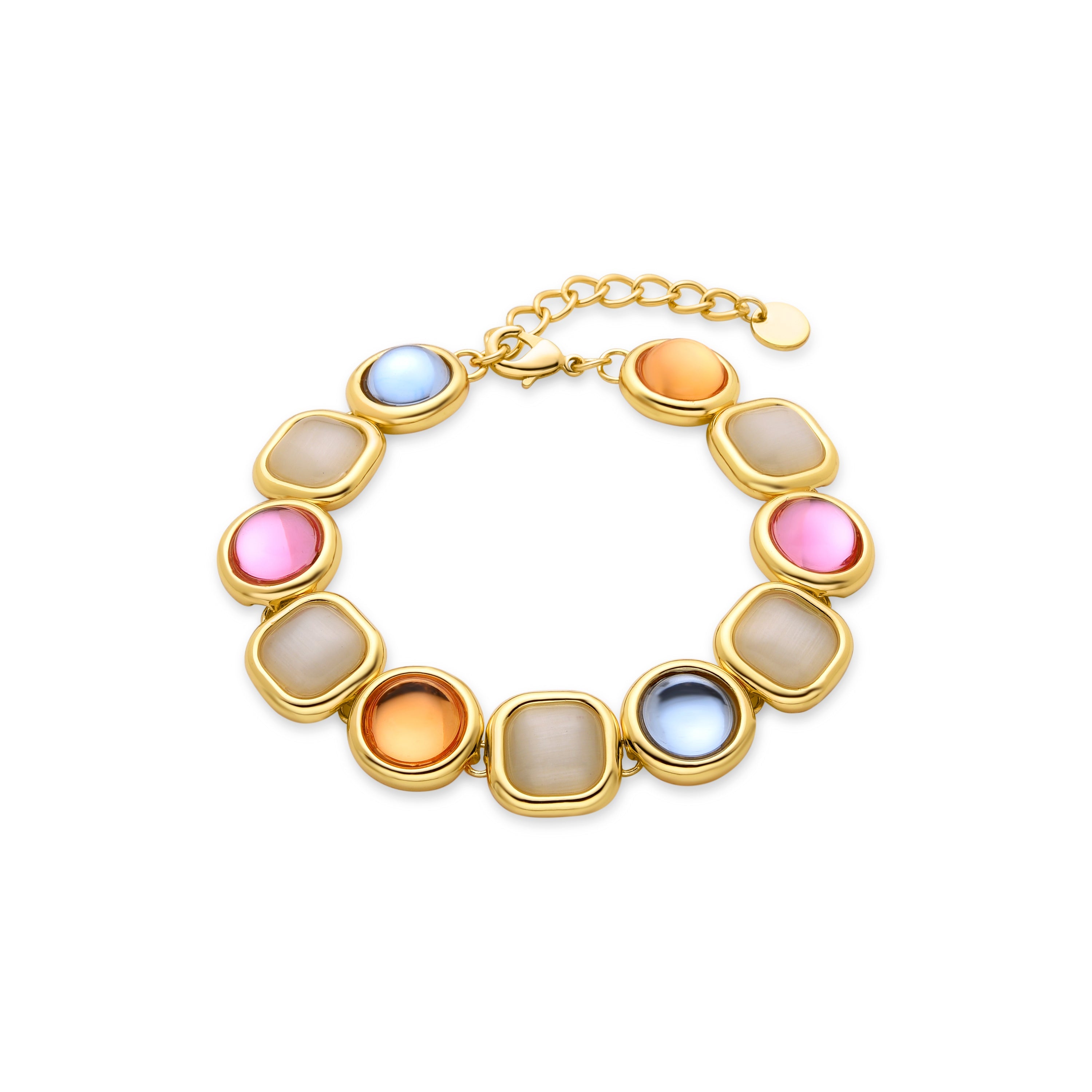 Multicolor Crystal Bracelet finished in 18K yellow gold - Mantis