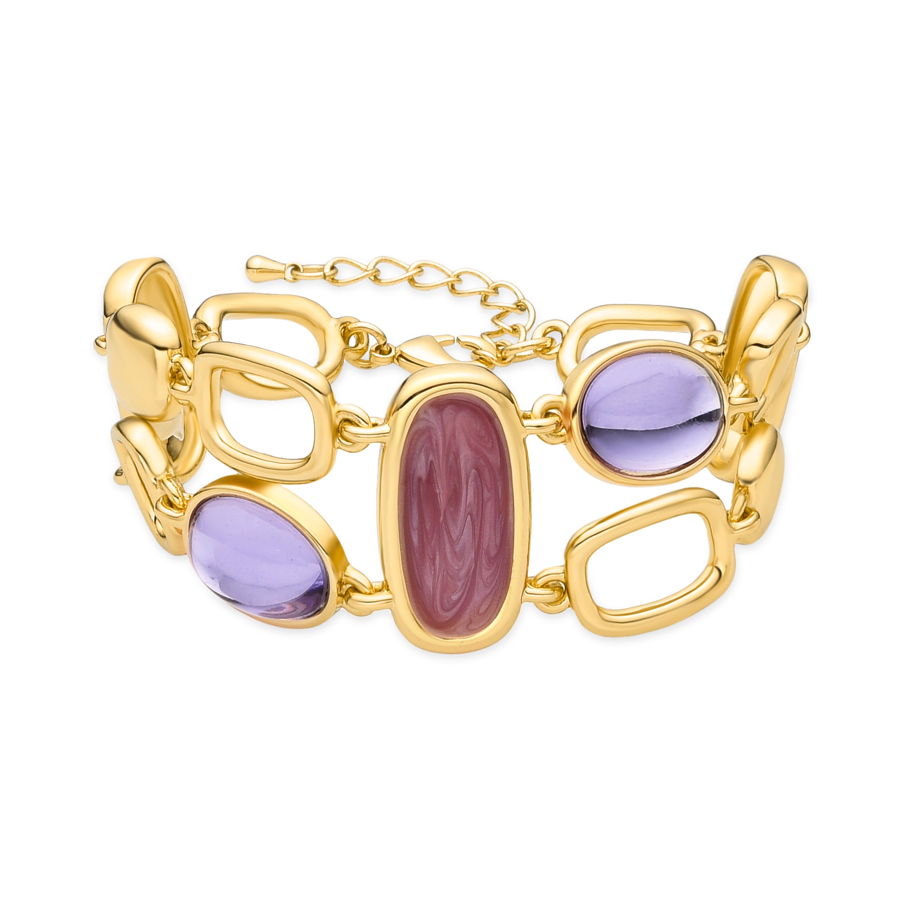 Multicolor Lacquer Bracelet with 18k Gold Finish - Laido