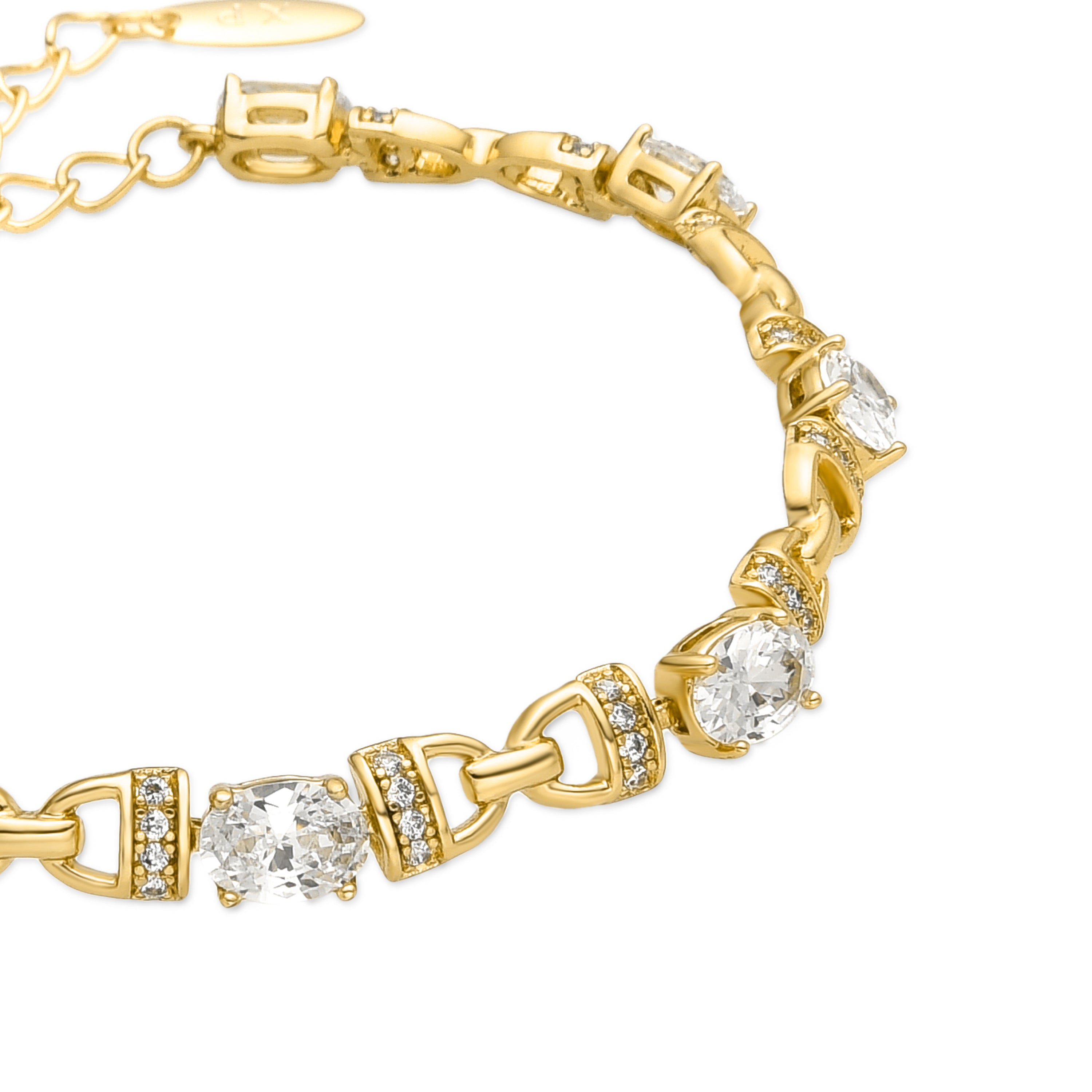 Bracelet with brilliant zirconia, 18k gold finish - Naxa