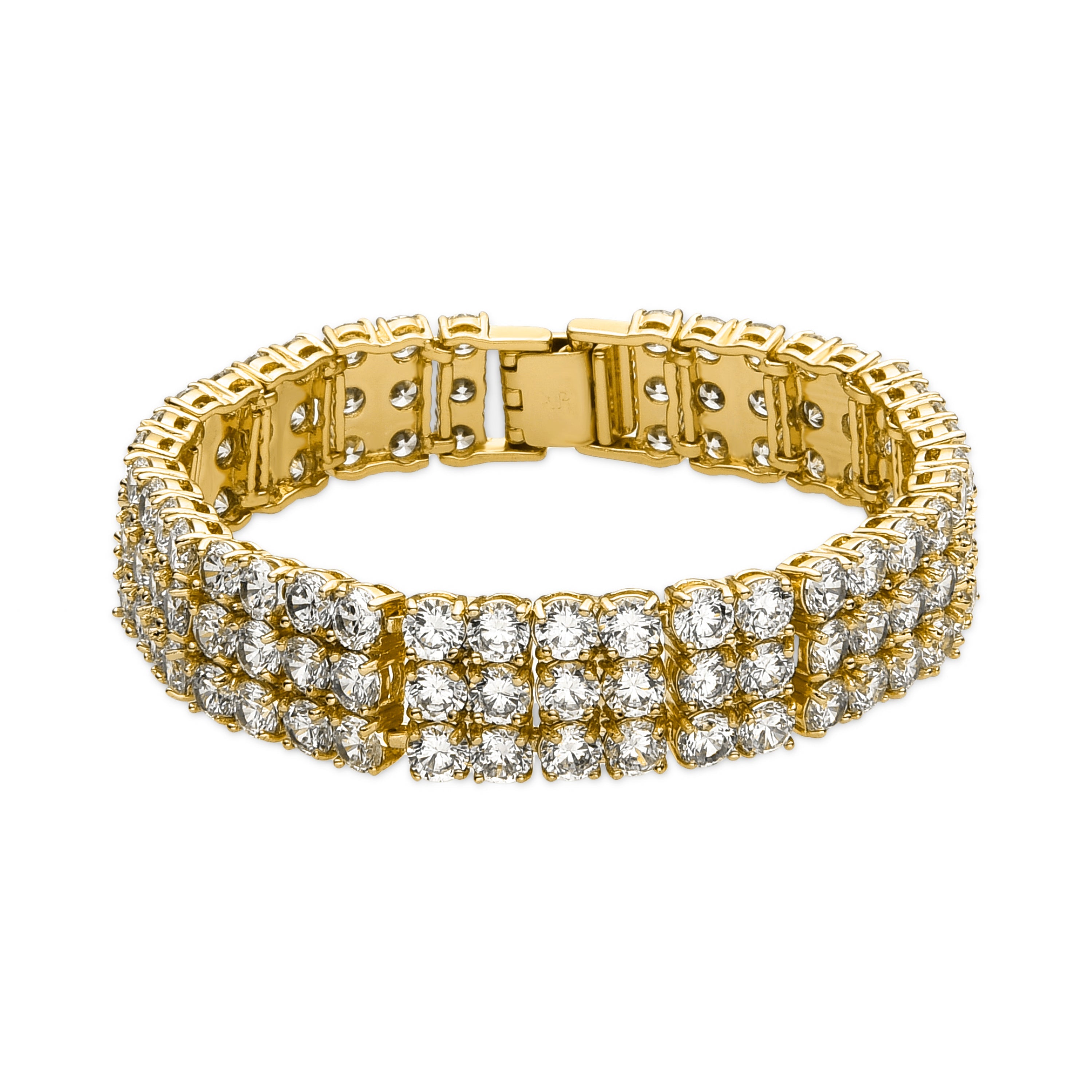 Bracelet with brilliant zirconia, 18k gold finish - Adel
