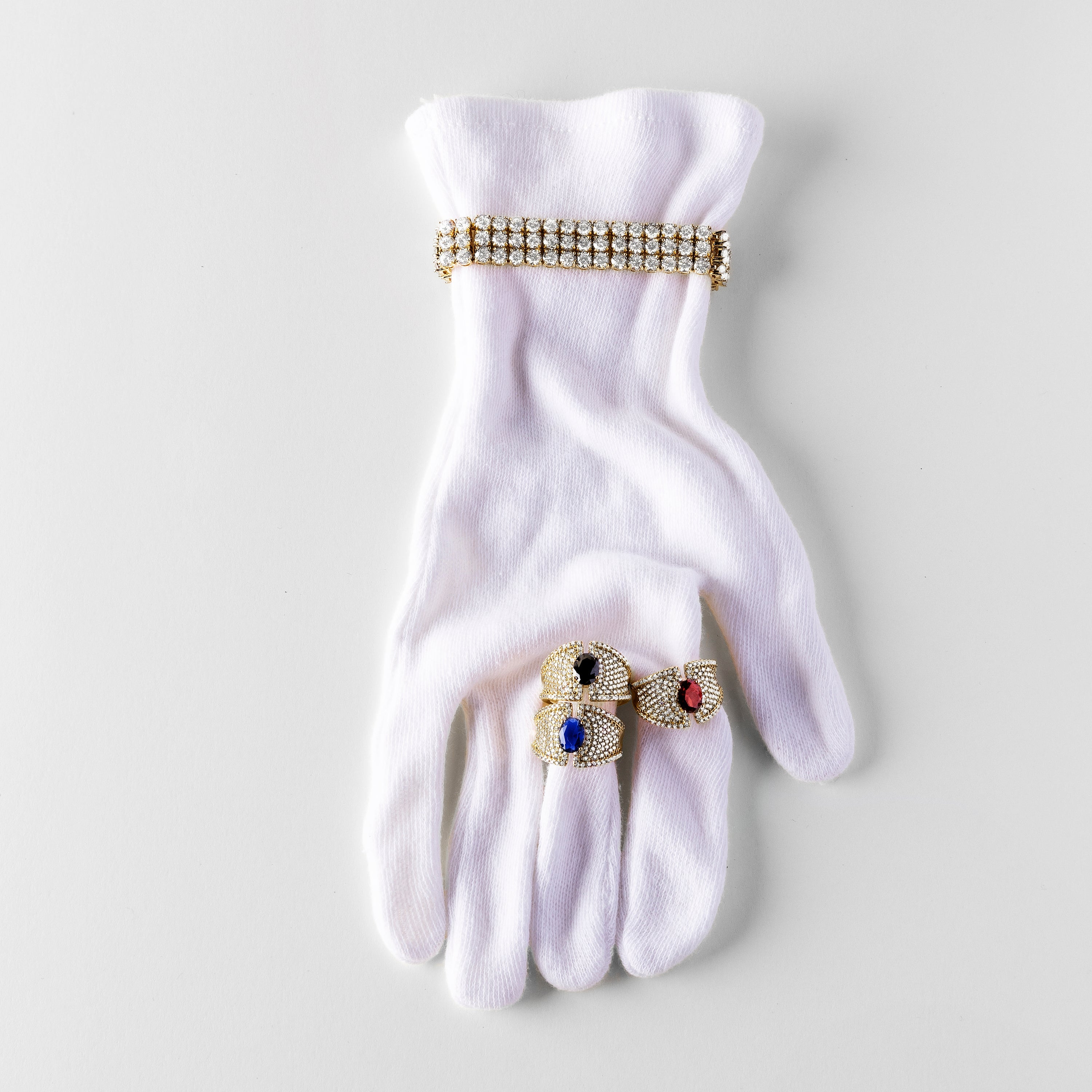 Bracelet with brilliant zirconia, 18k gold finish - Adel