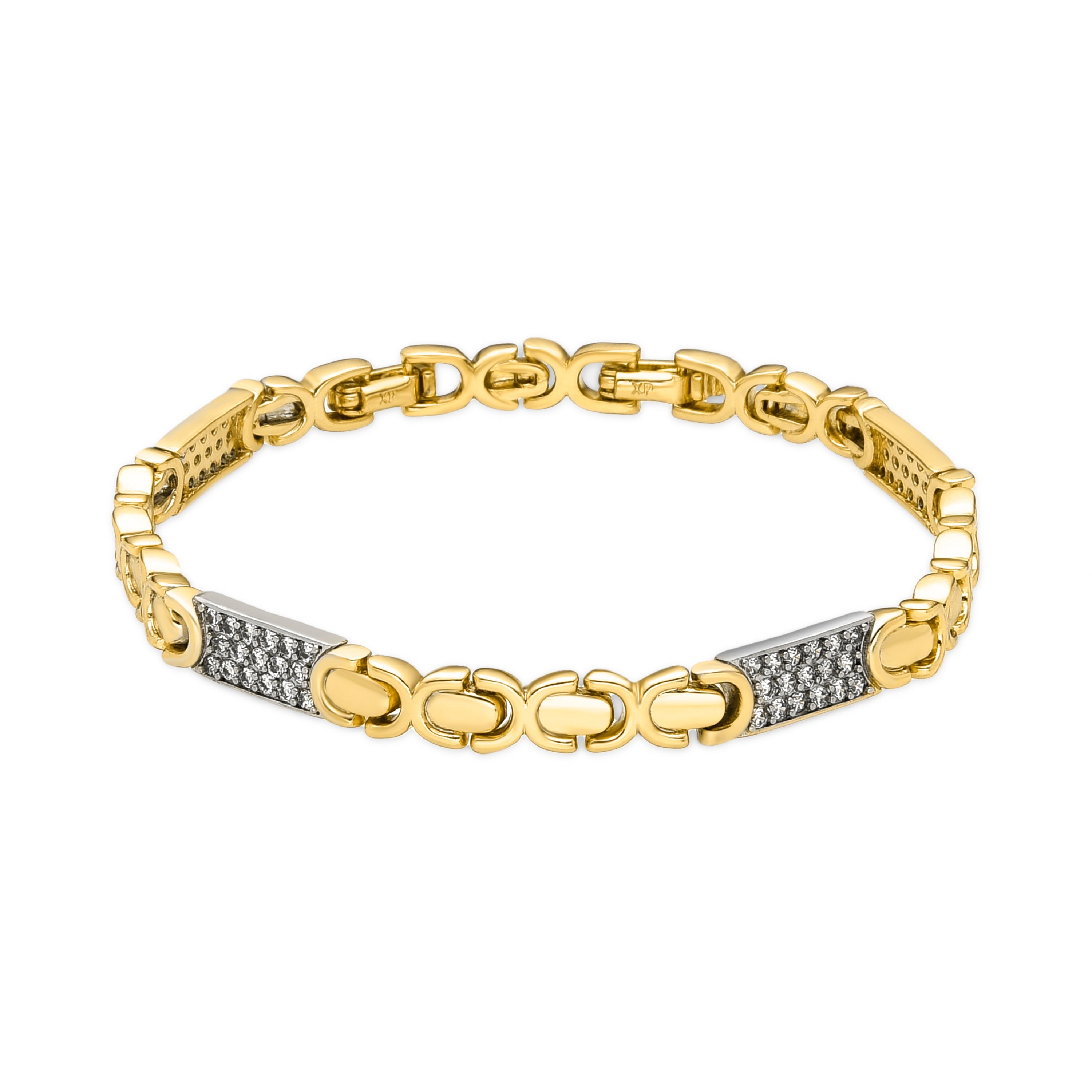 Bracelet with brilliant zirconia, 18k gold finish - Tenik