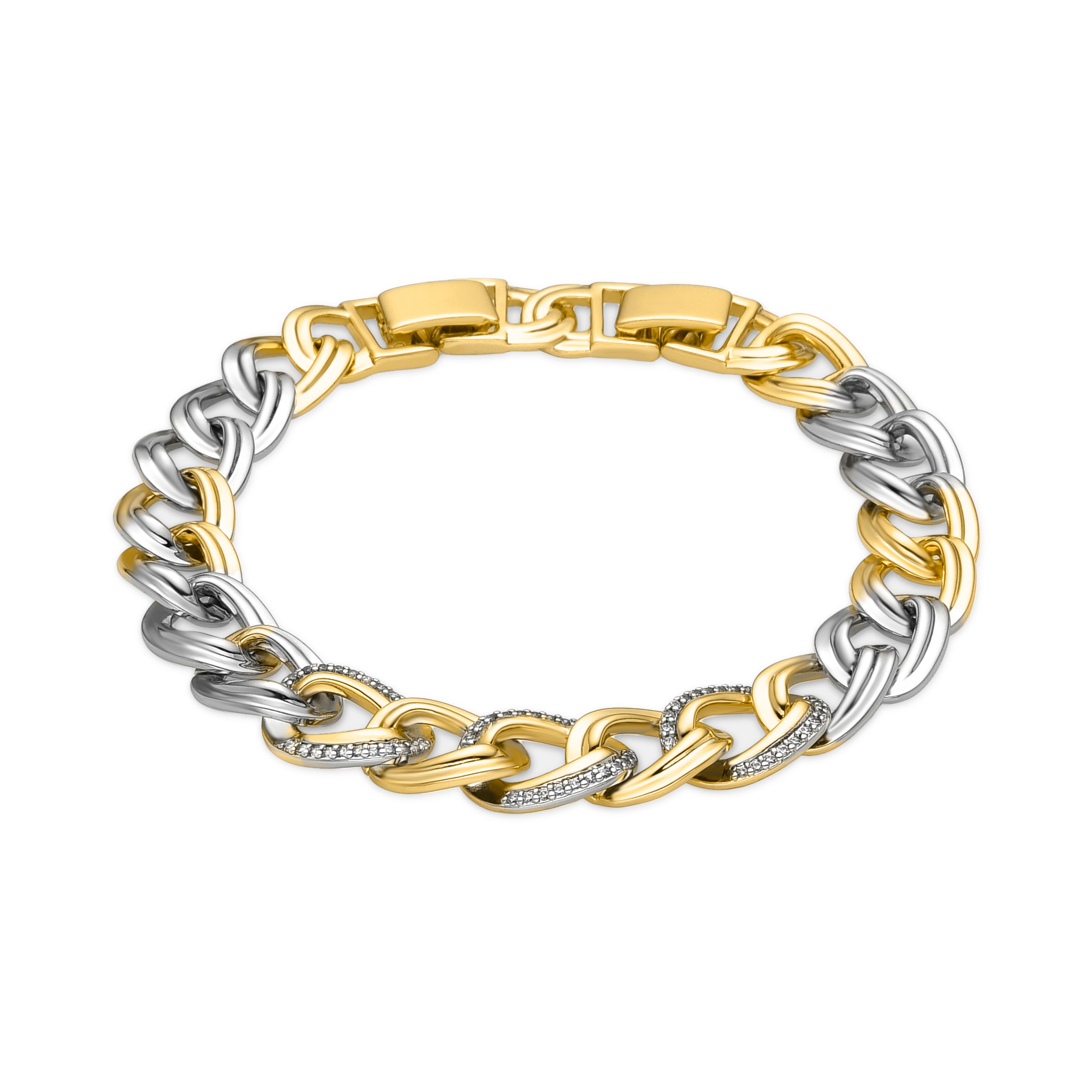 Bracelet with brilliant zirconia, 18k gold finish - Wenfre