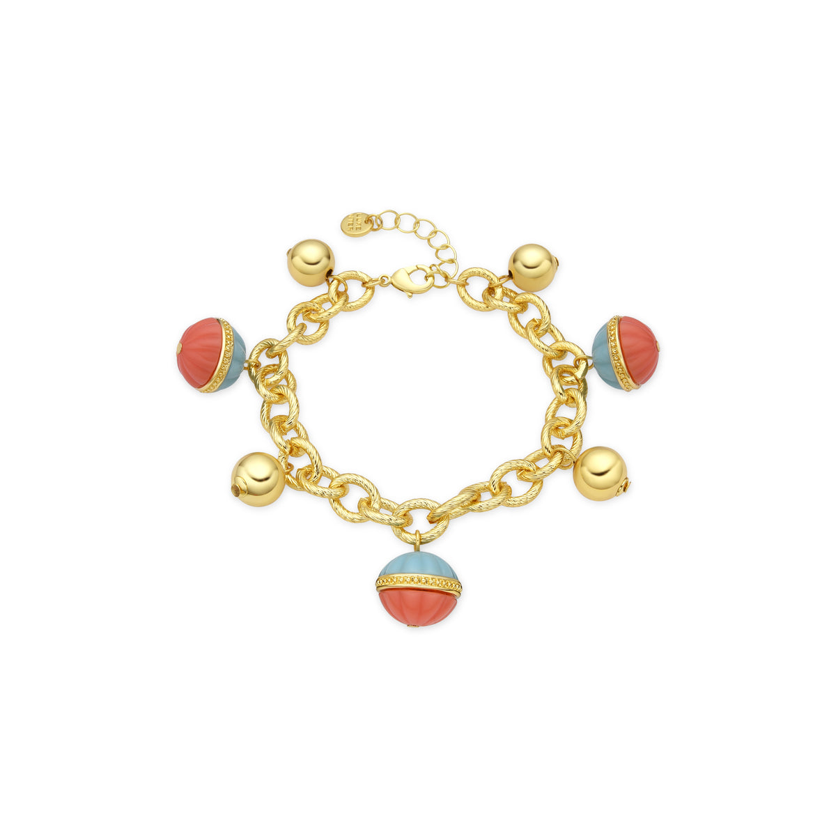 Derko Multicolor Resin Bracelet with 18k yellow gold finish
