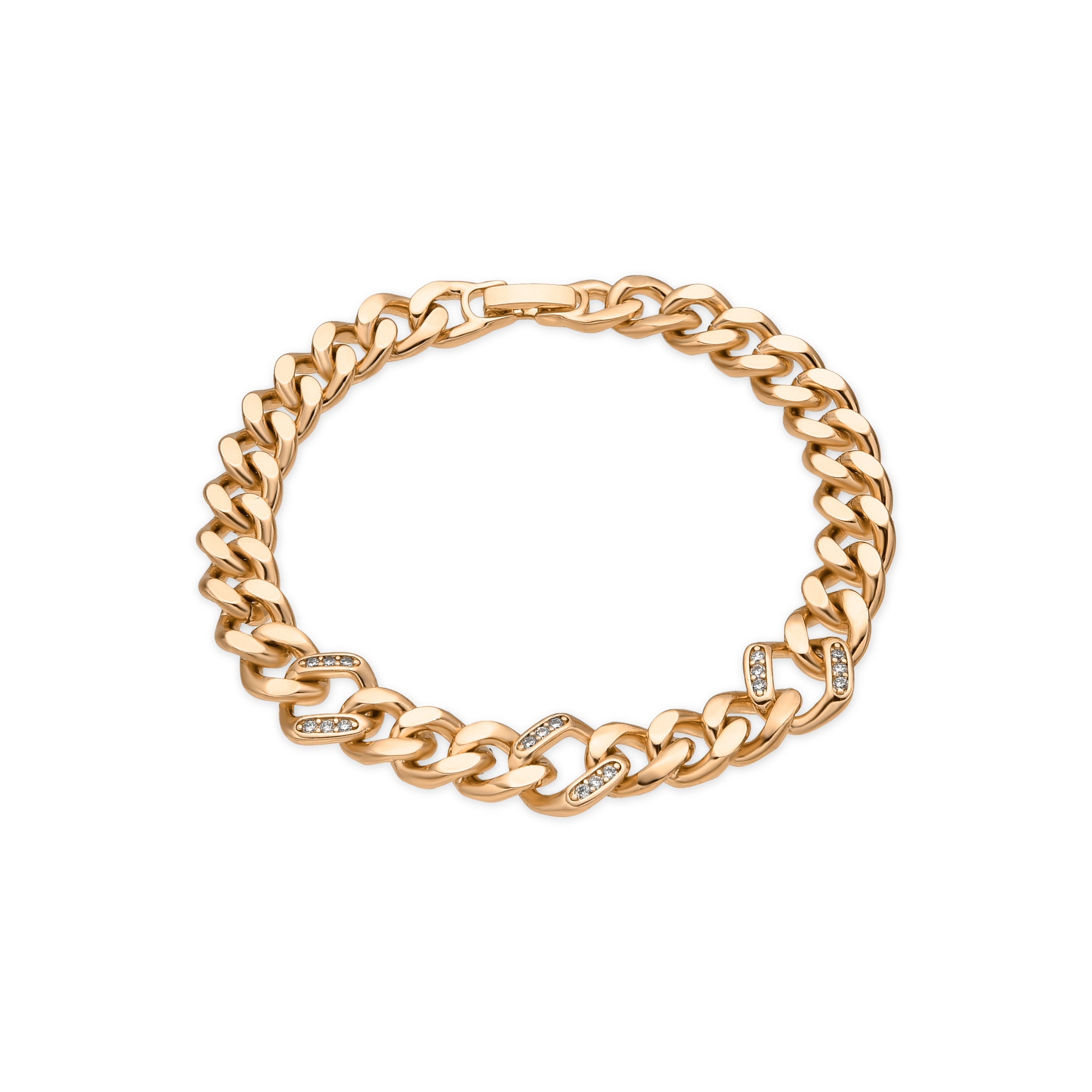 18k yellow gold finish bracelet with brilliant zirconia - Ilbo
