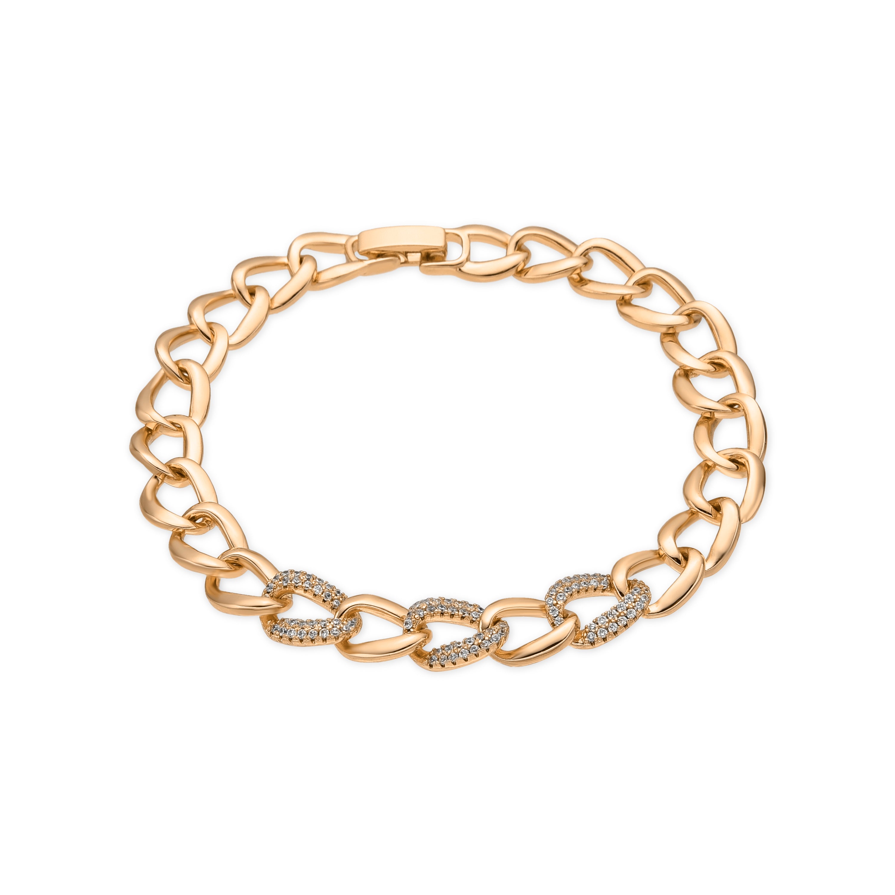 18k yellow gold finish bracelet with brilliant zirconia - Uryo
