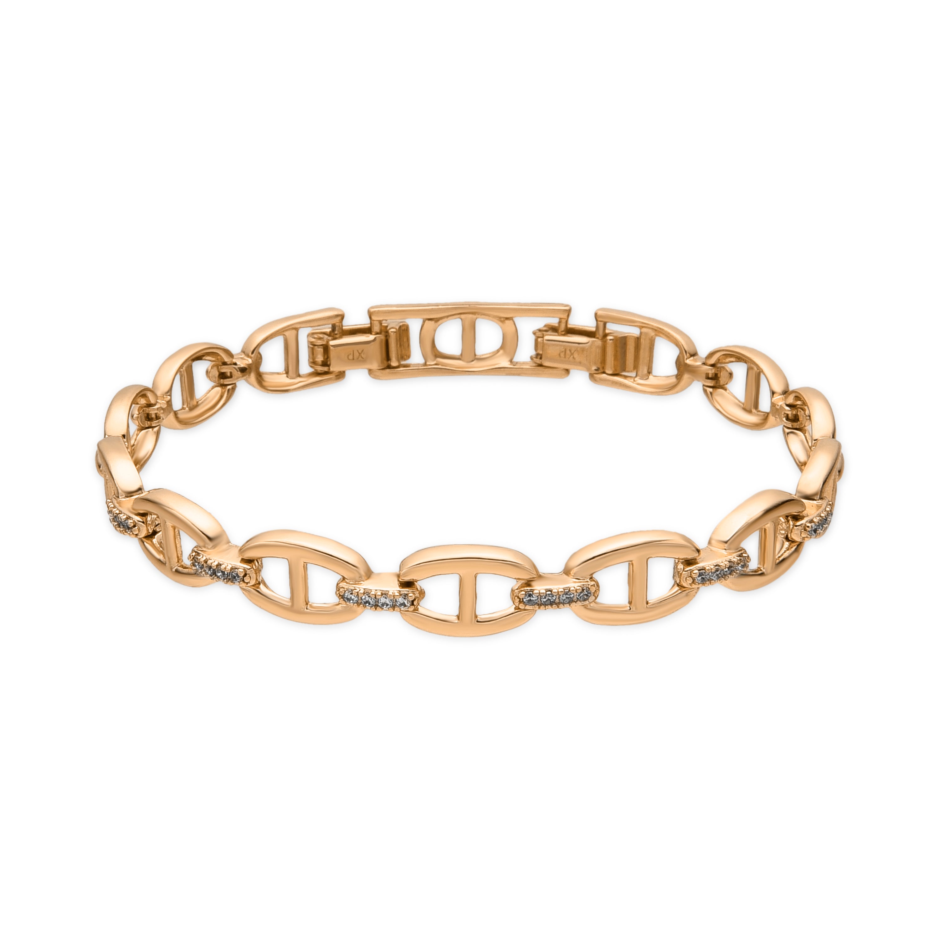 18k yellow gold finish bracelet with brilliant zirconia - Mugluk