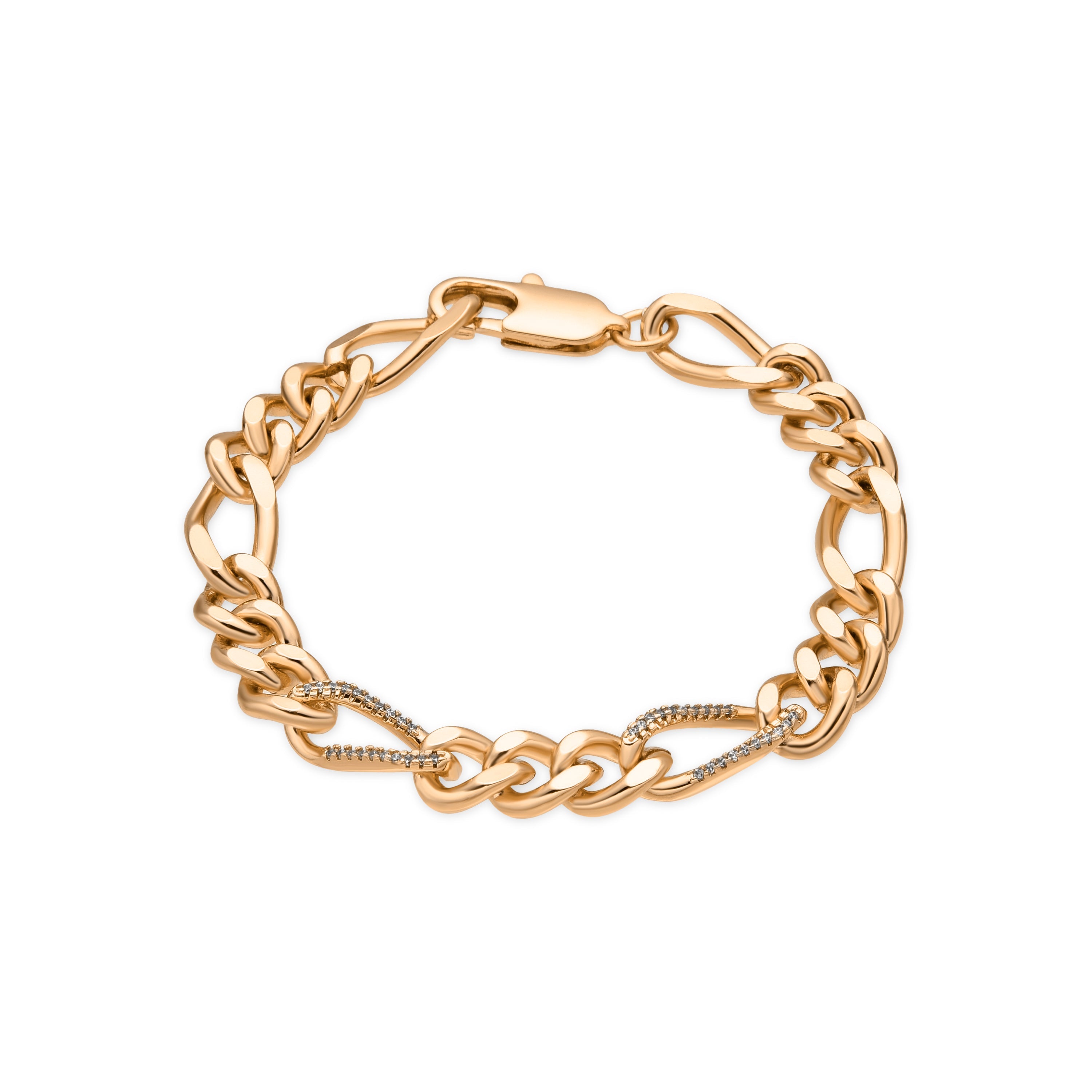 18k yellow gold finish bracelet with brilliant zirconia - Thalu