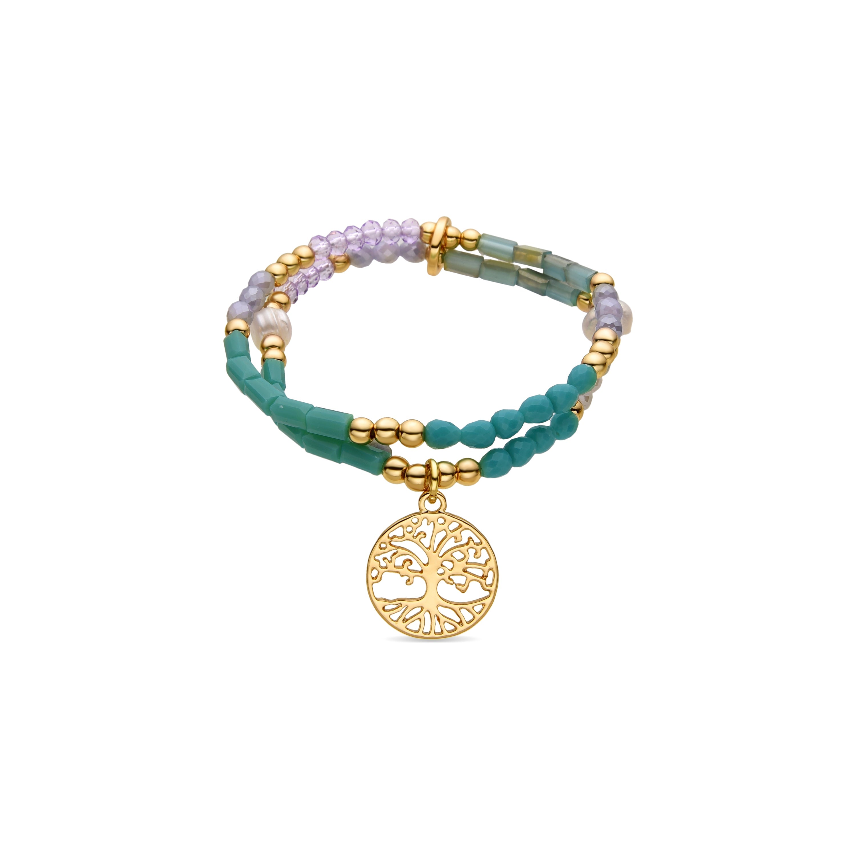 Bracelet with Blue Crystal, 18k gold finish - Zorsi