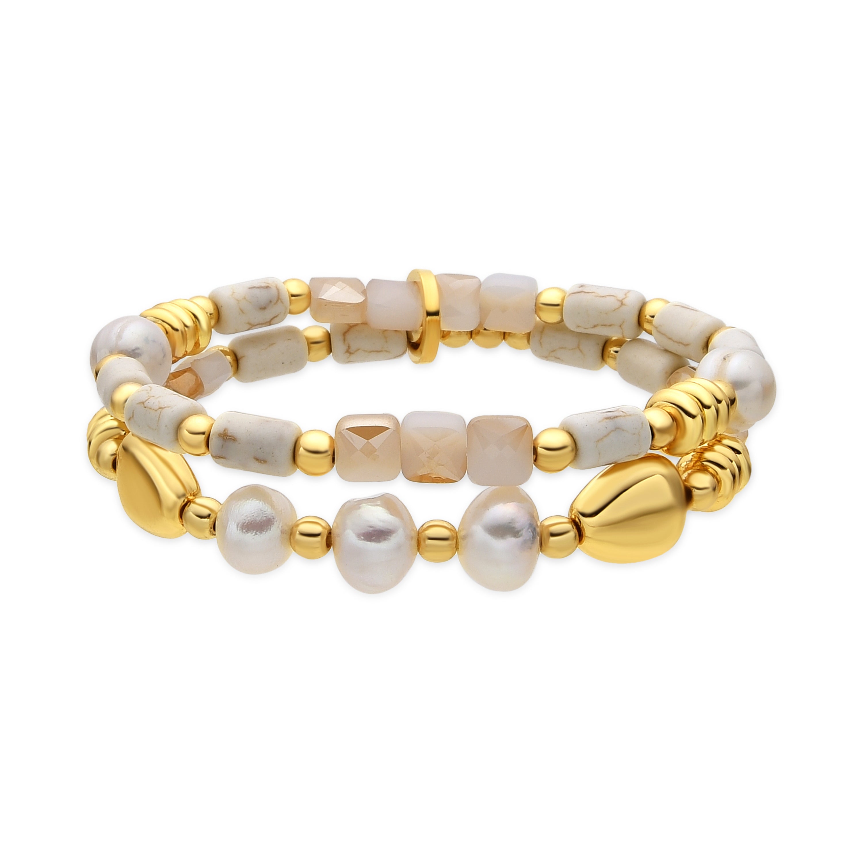 18k yellow gold finish bracelet with white pearl - Diriki