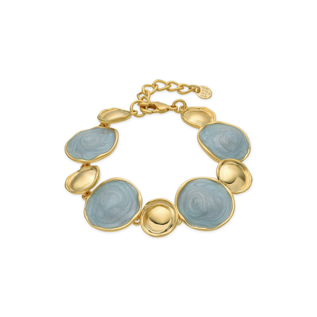 Huldio Blue Lacquer Bracelet with 18k yellow gold finish