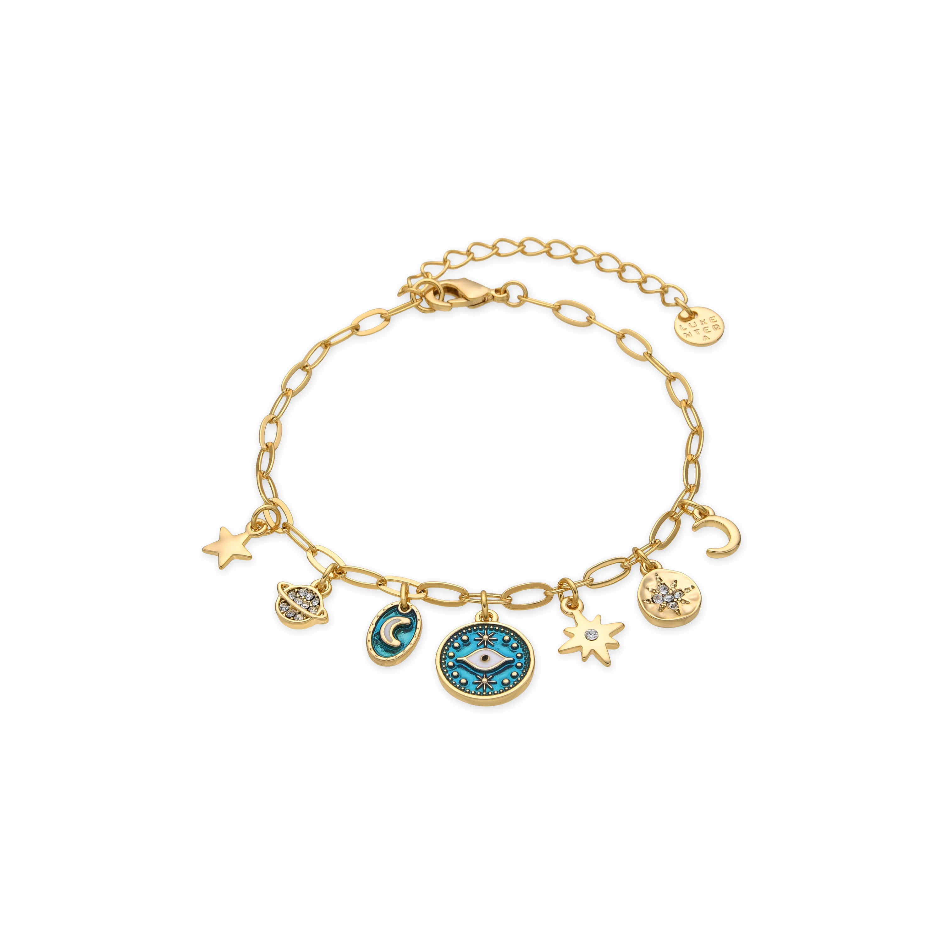 18k yellow gold and blue resin finish bracelet - Wiwik