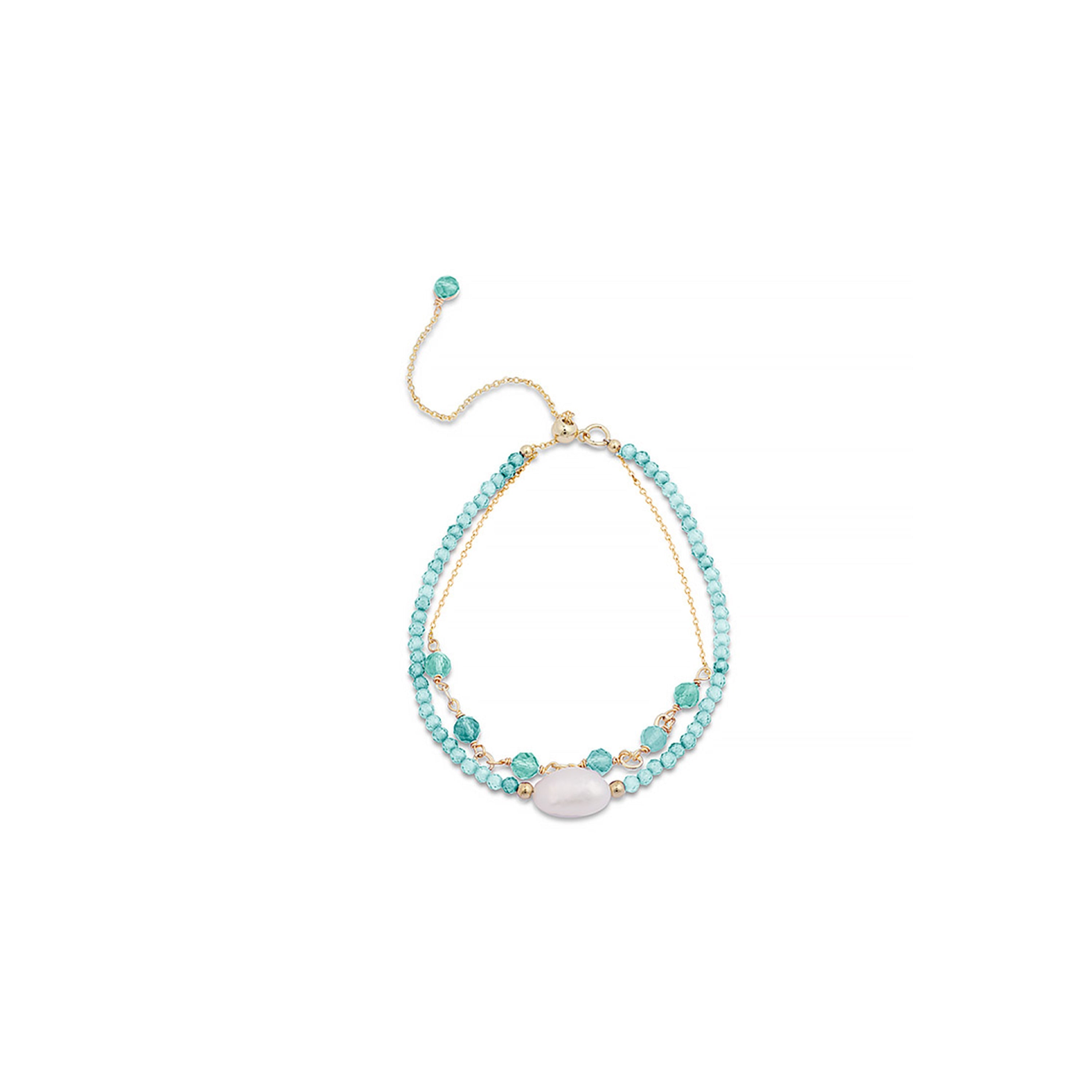 Amazonite bracelet finished in 18K yellow gold - Ekhao