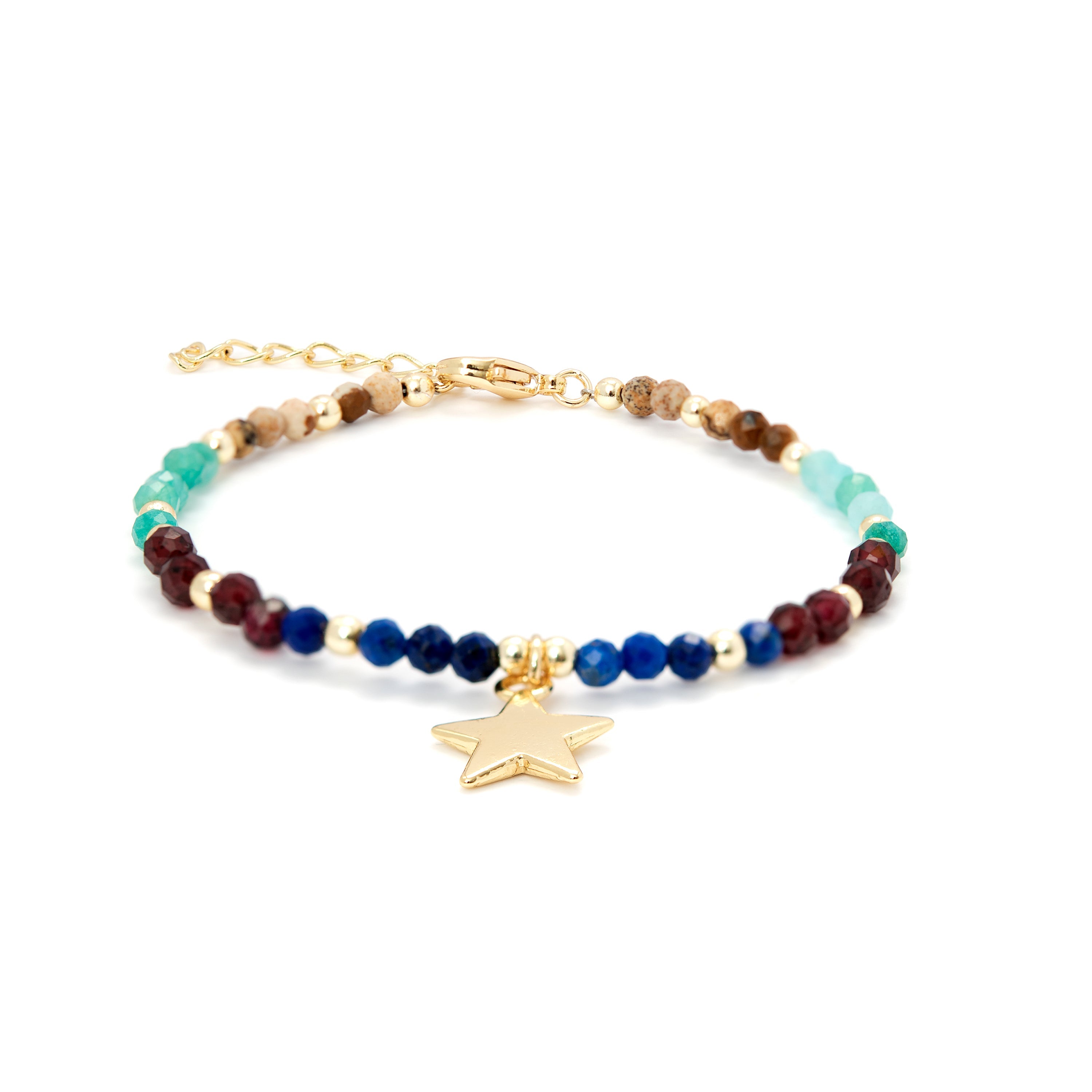 Multicolor Crystal Bracelet finished in 18K yellow gold - Nerald