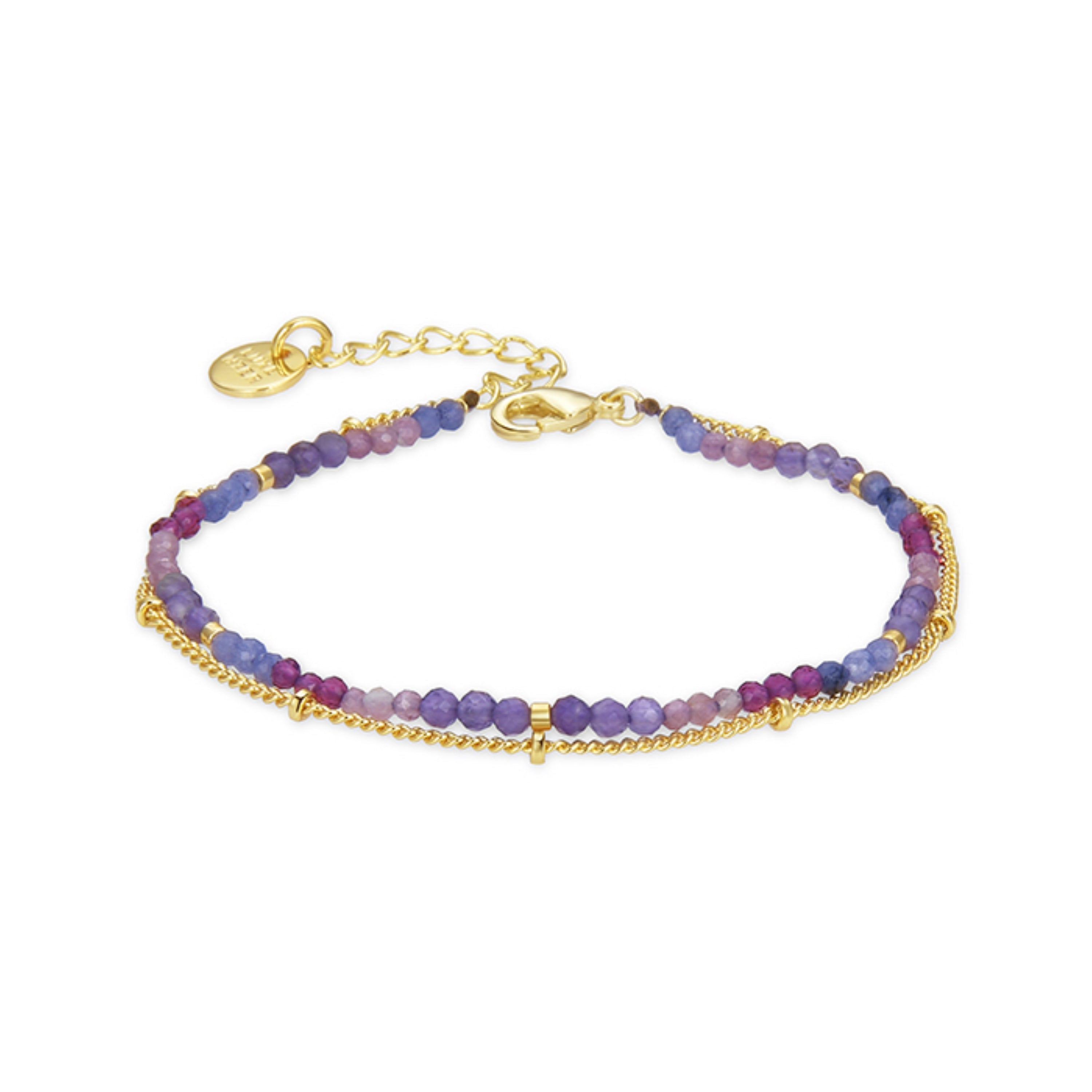 Purple Crystal Bracelet finished in 18K yellow gold - Aiel