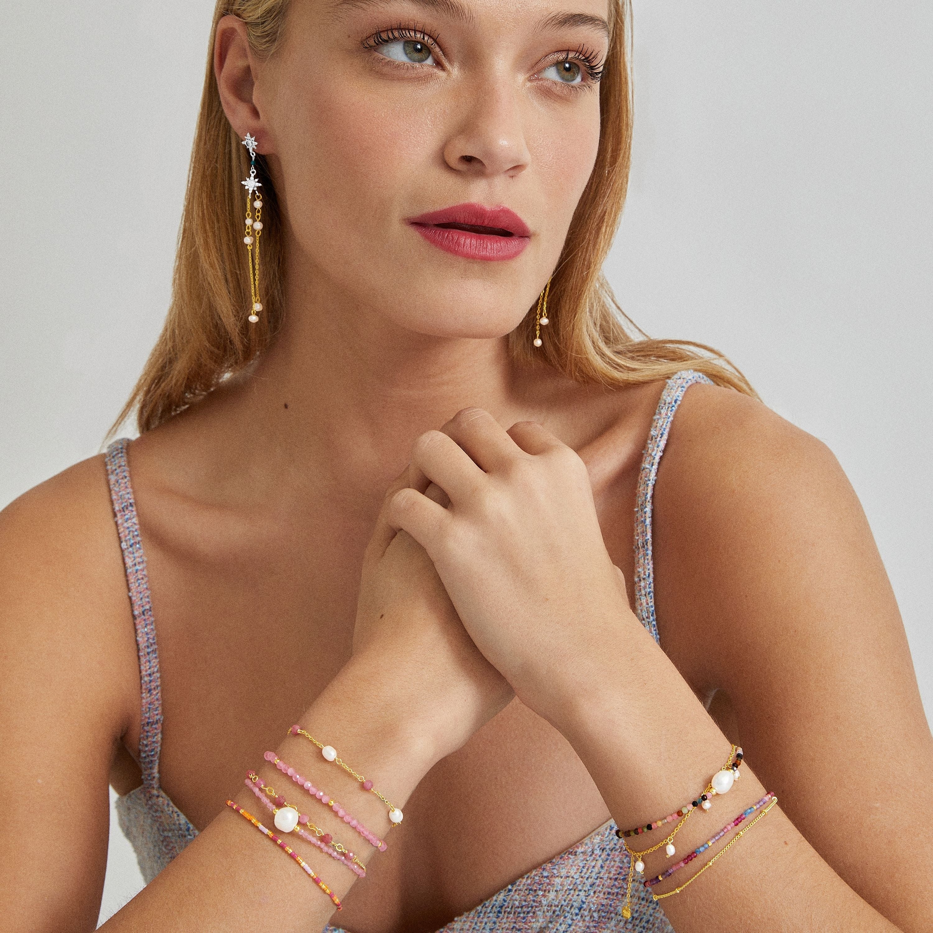 Purple Crystal Bracelet finished in 18K yellow gold - Aiel
