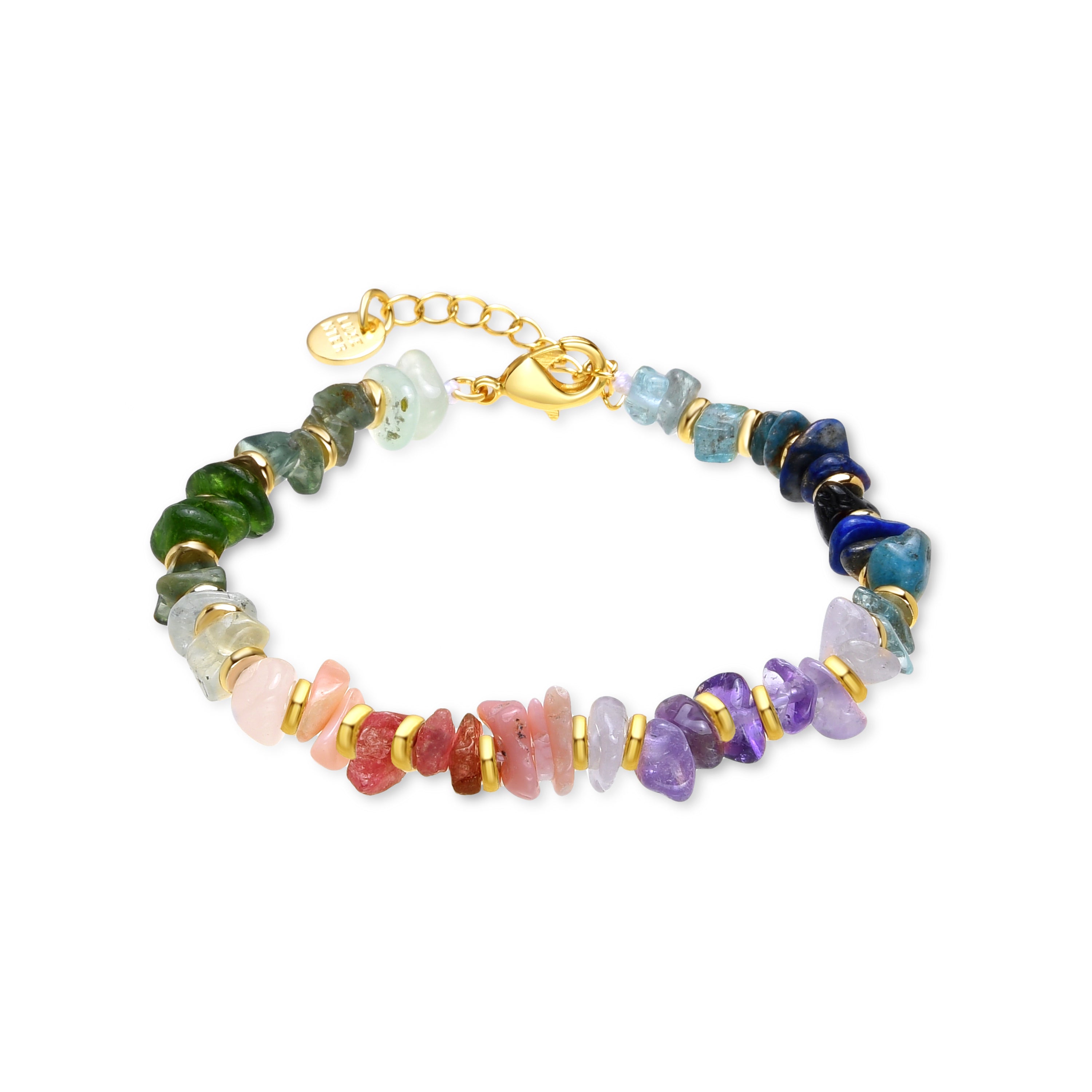 Fluorite bracelet finished in 18K yellow gold - Diri