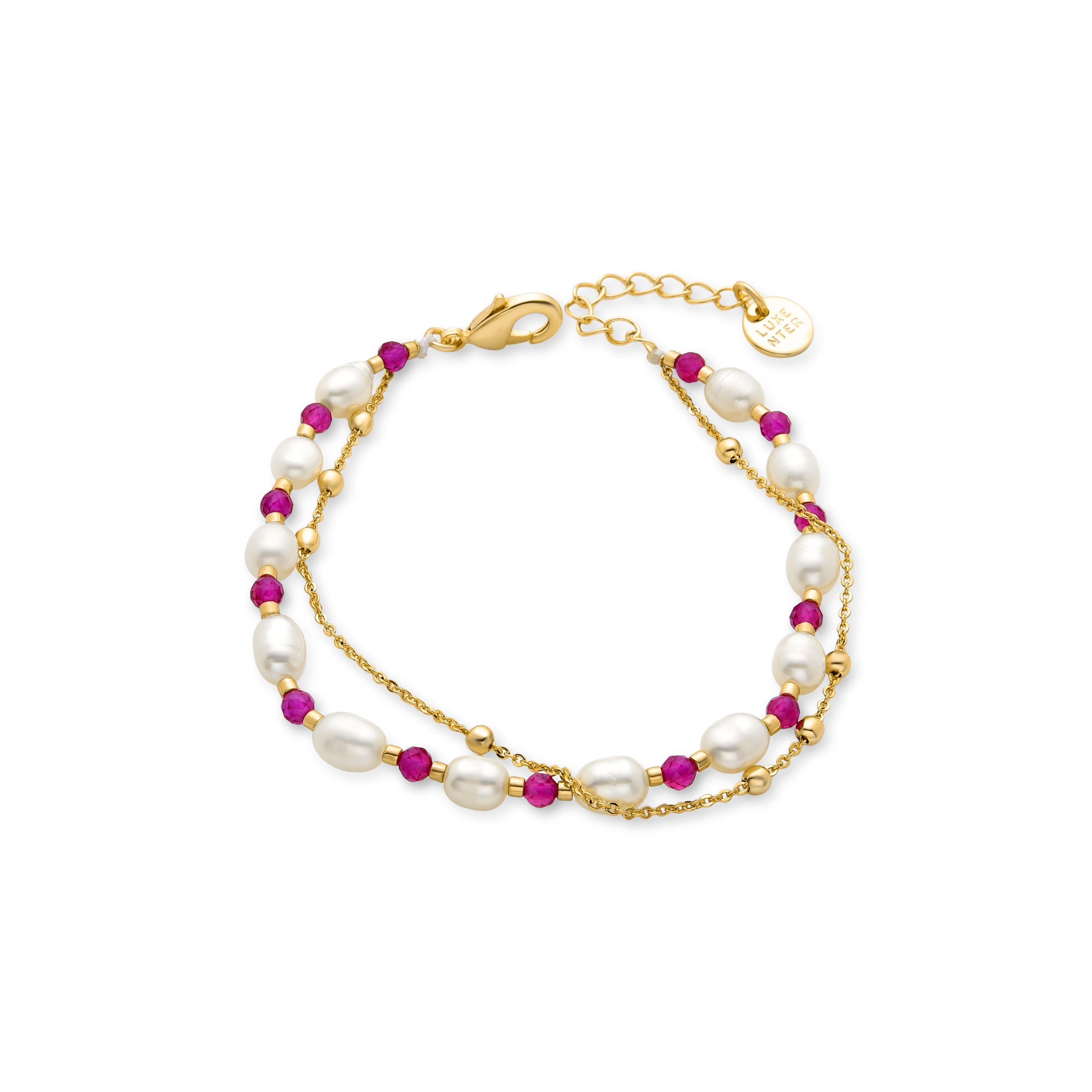 White Pearl Bracelet finished in 18K yellow gold - Zawind