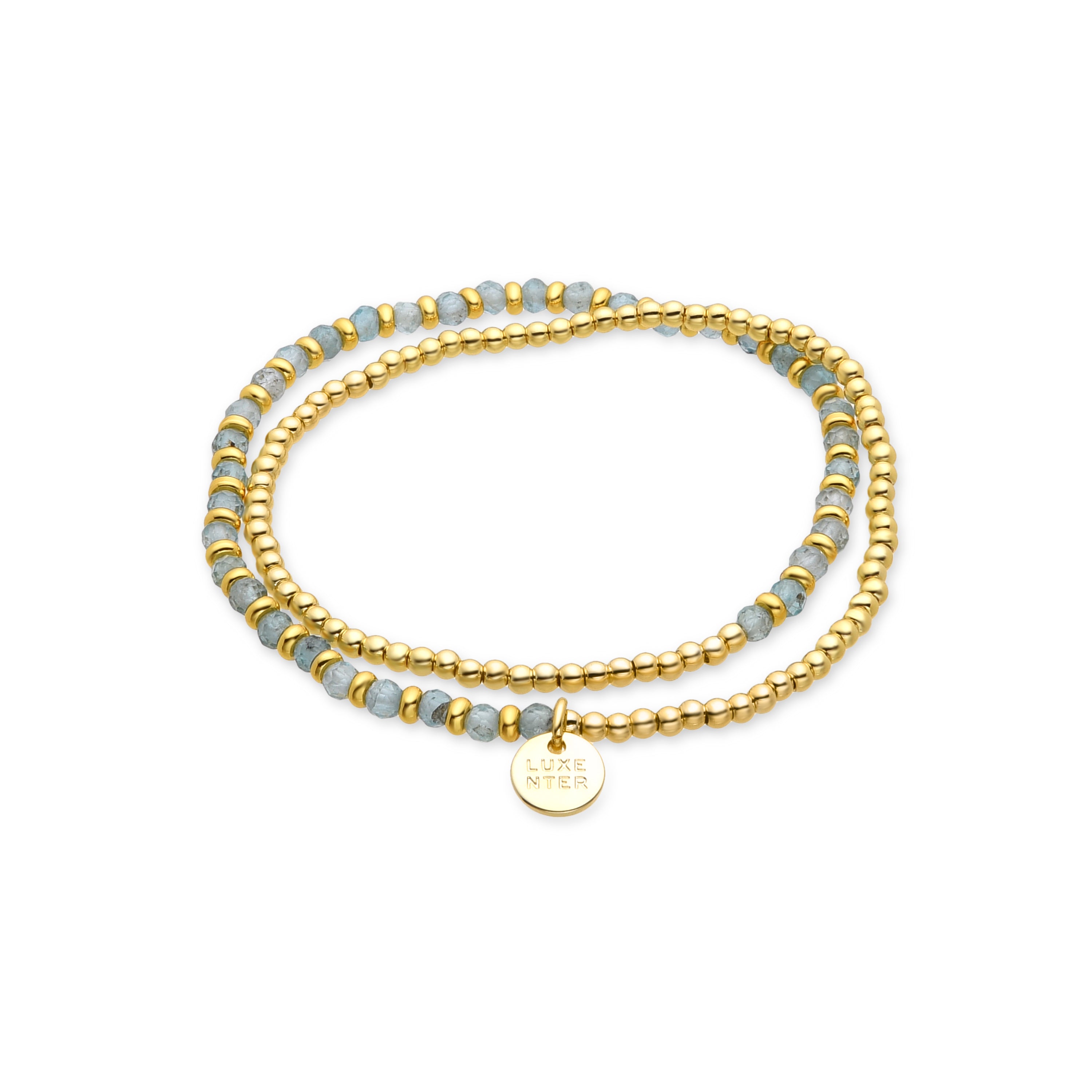 Blue Crystal Bracelet finished in 18K yellow gold - Zira