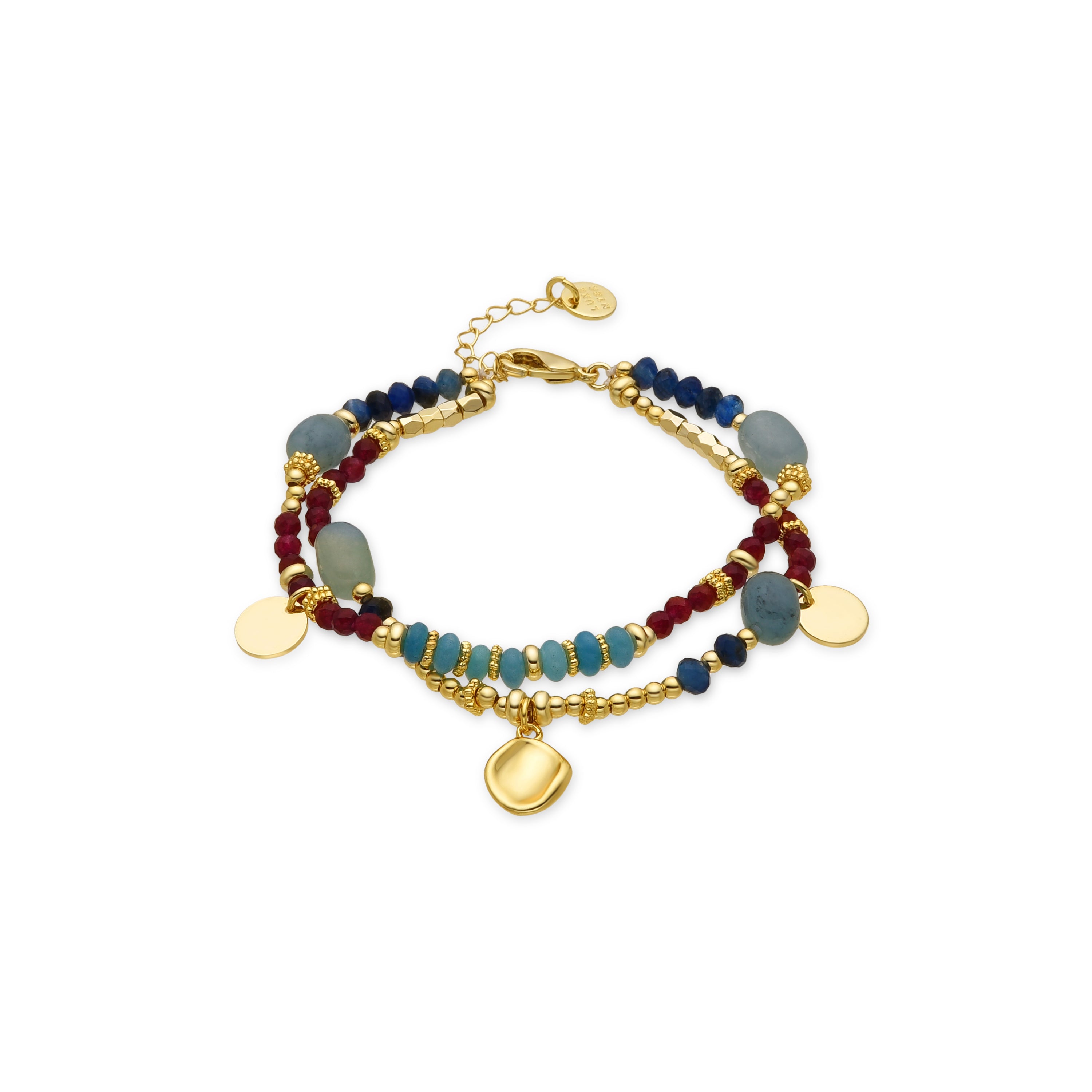 Multicolor Crystal Bracelet, 18k Gold Finish - Ney