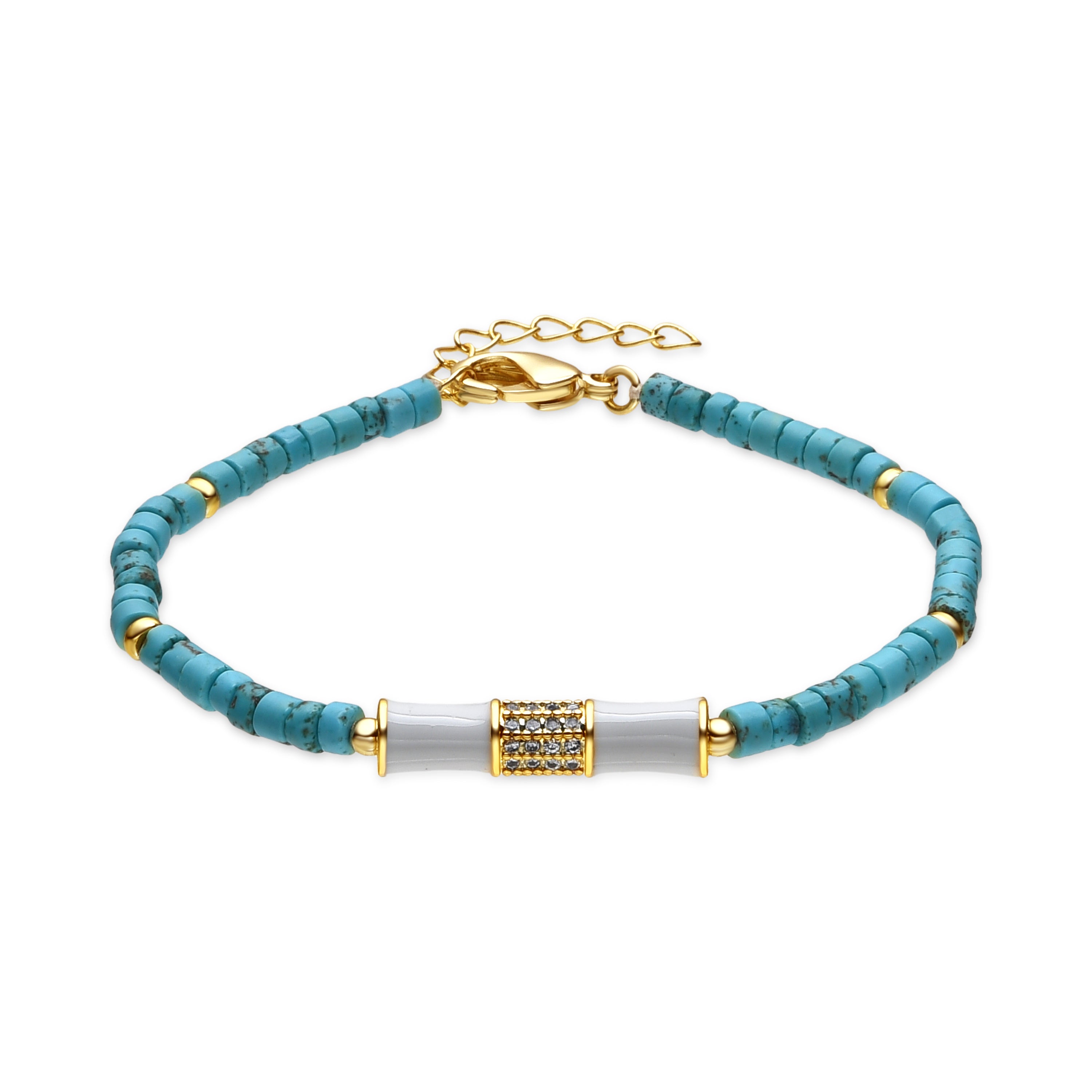 18k yellow gold and turquoise finish bracelet - Asmi