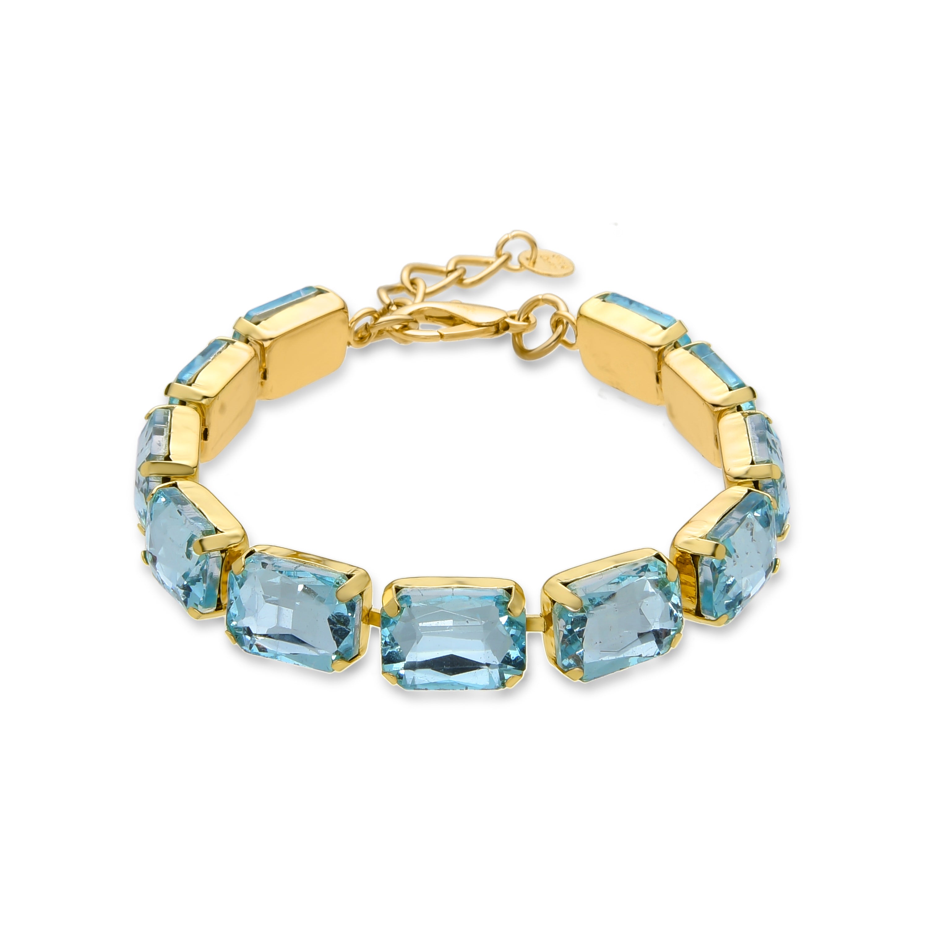 Blue Crystal Bracelet finished in 18K yellow gold - Ankek