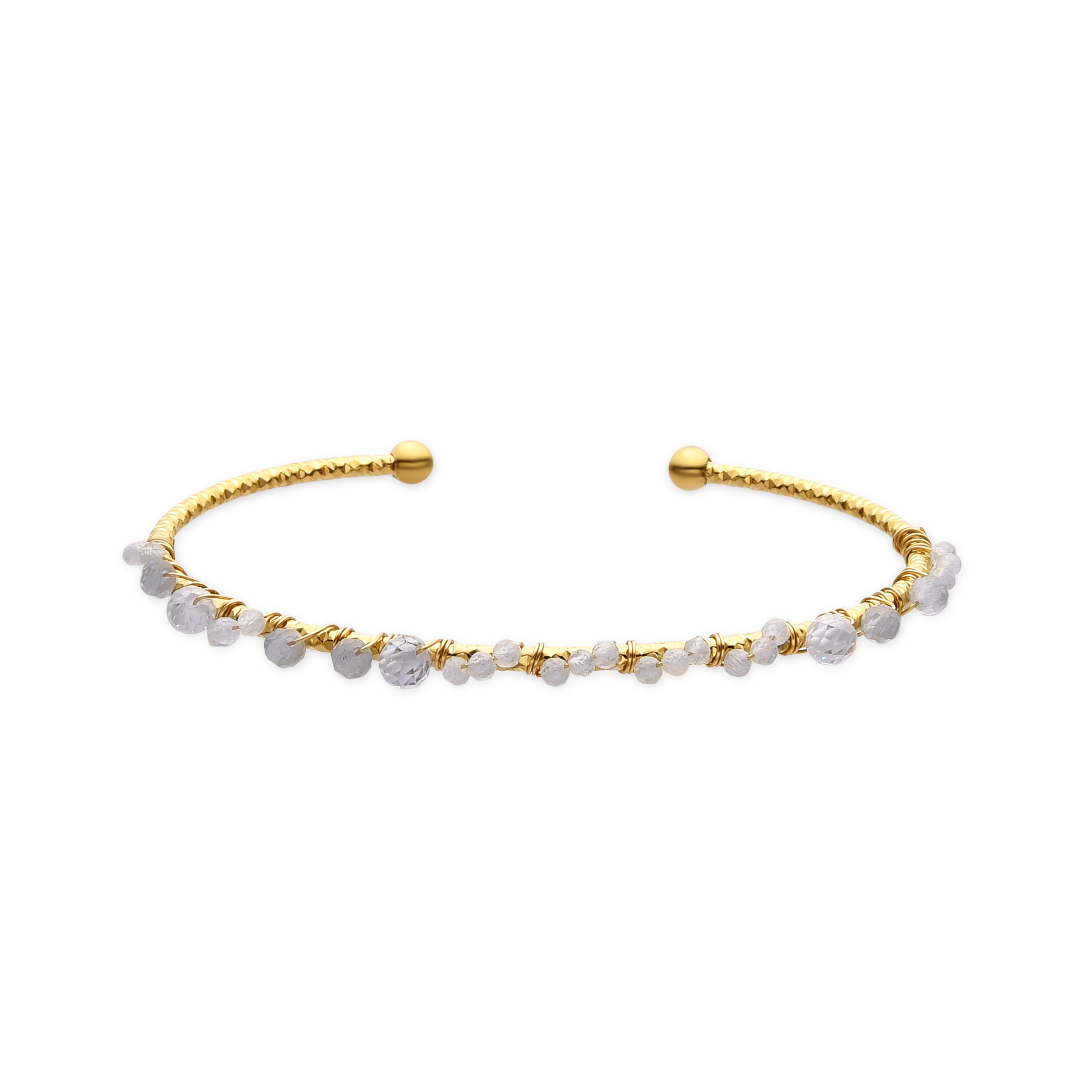 Bracelet with brilliant zirconia, 18k gold finish - Yakde