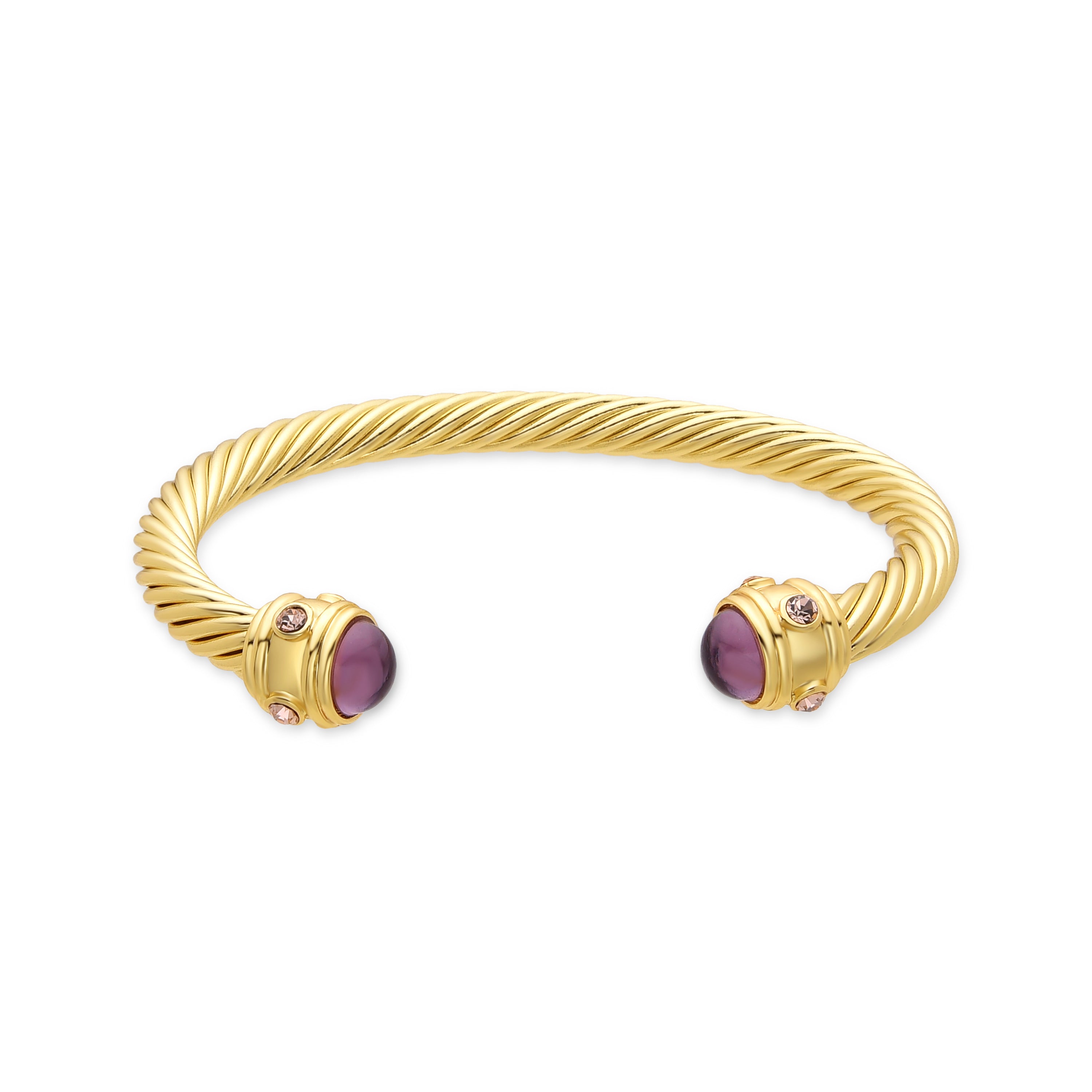 Purple Crystal Bracelet finished in 18K yellow gold - Danio