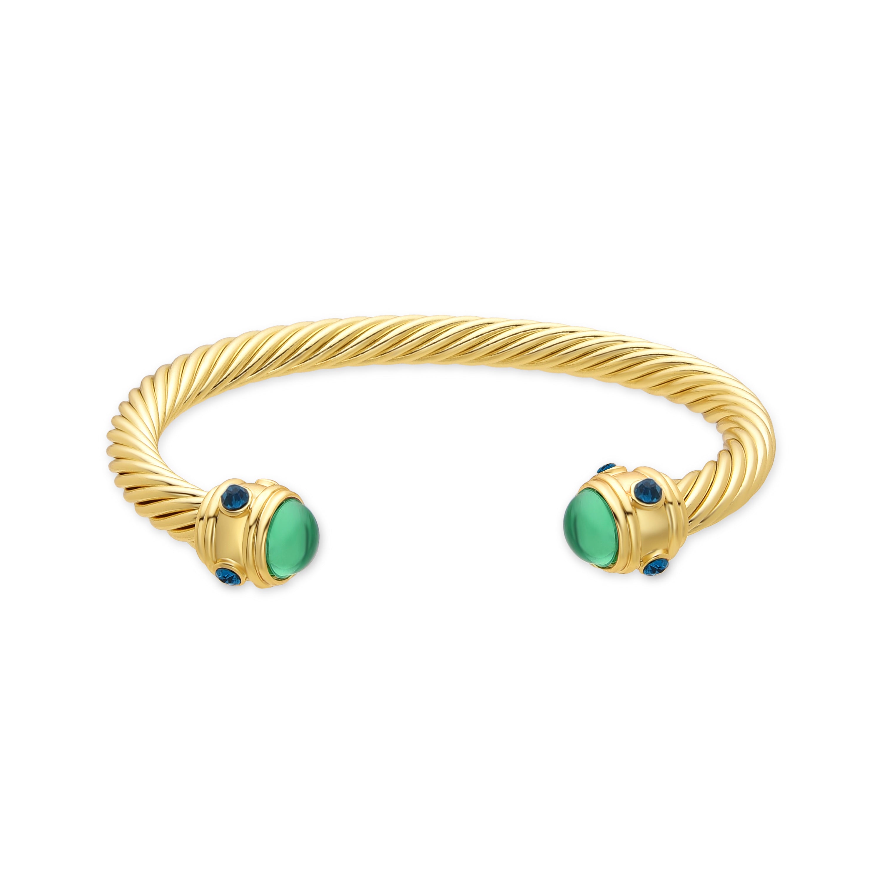 Green Crystal Bracelet finished in 18K yellow gold - Sirose