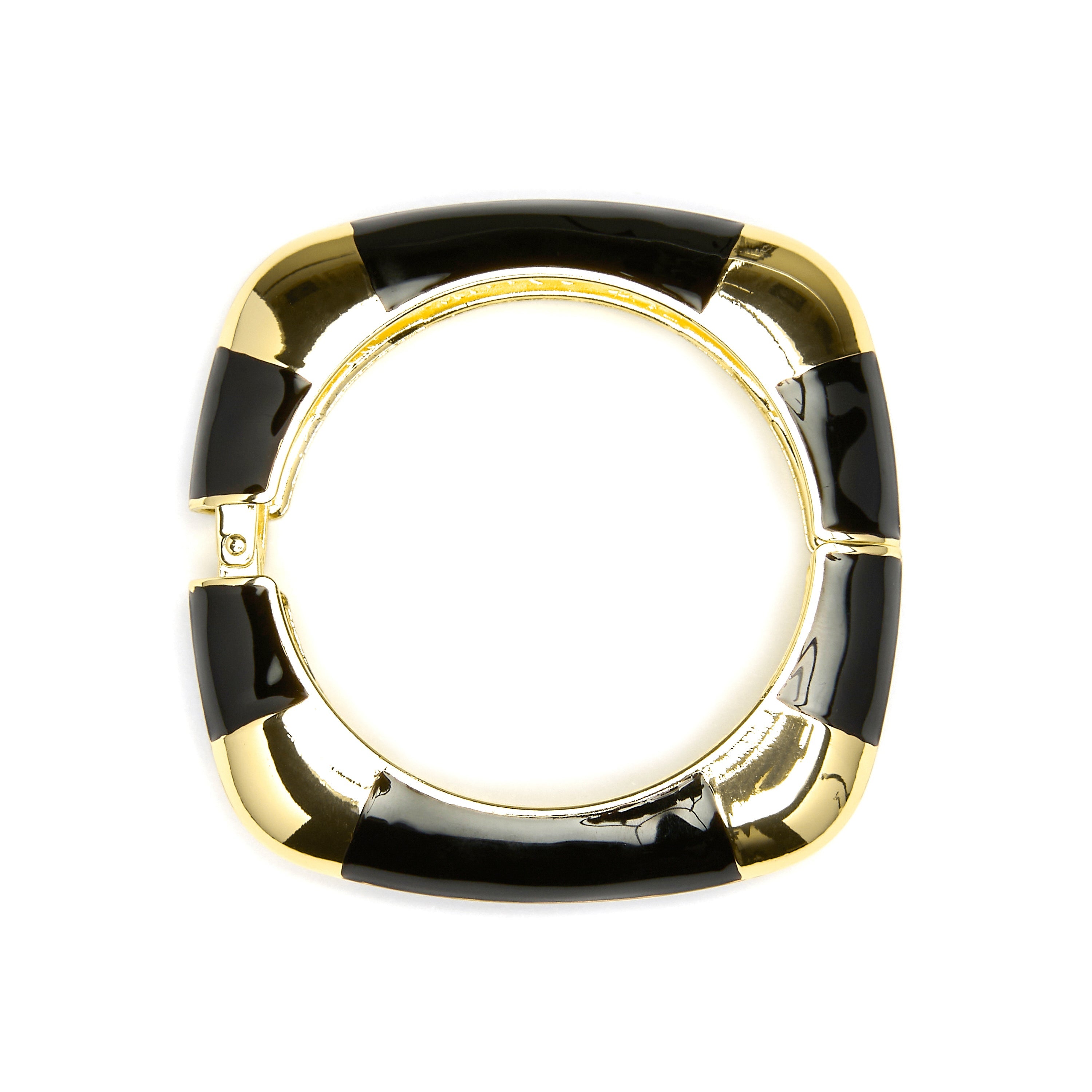 18k yellow gold and black lacquer finish bracelet - Souda