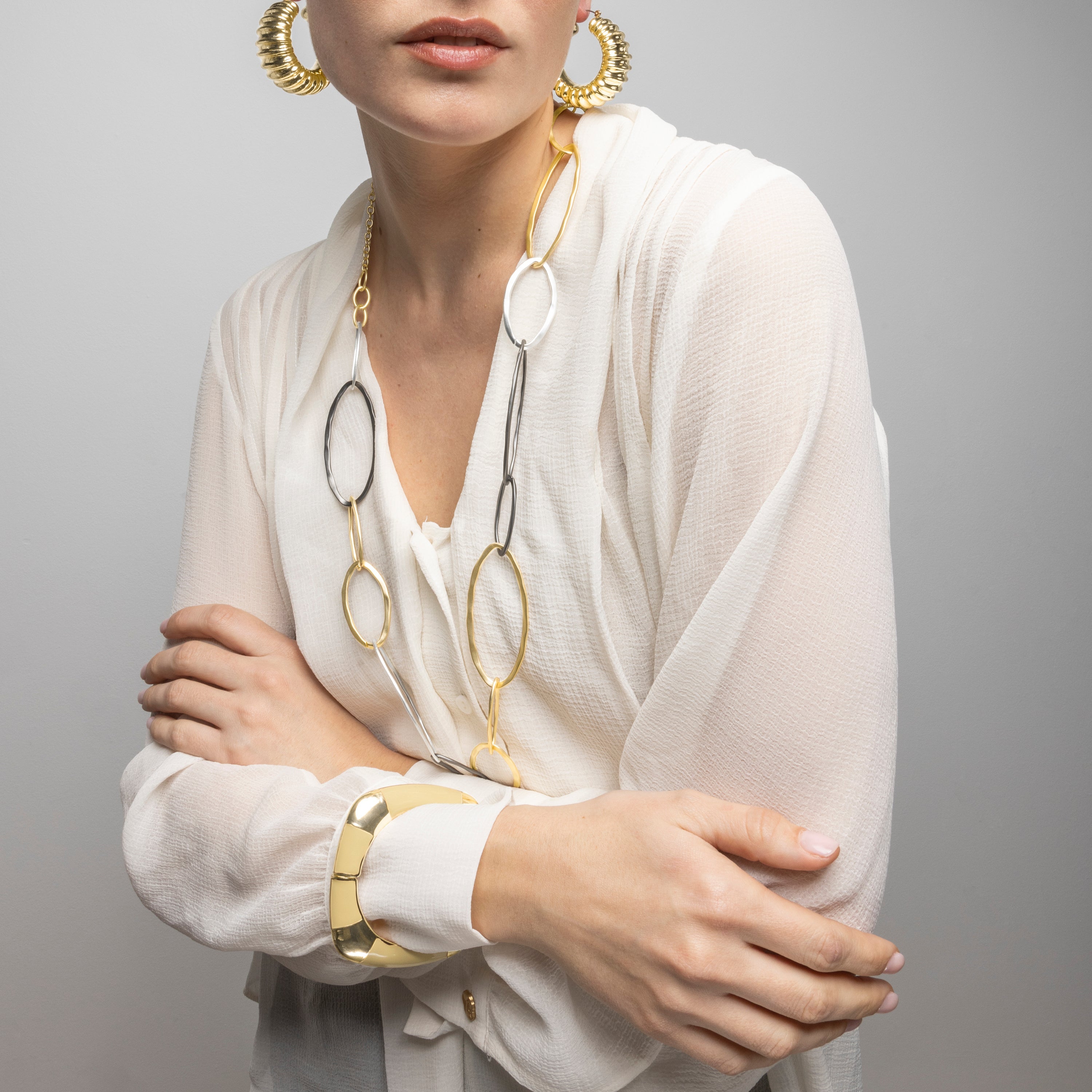 18k yellow gold and brown lacquer finish bracelet - Souda