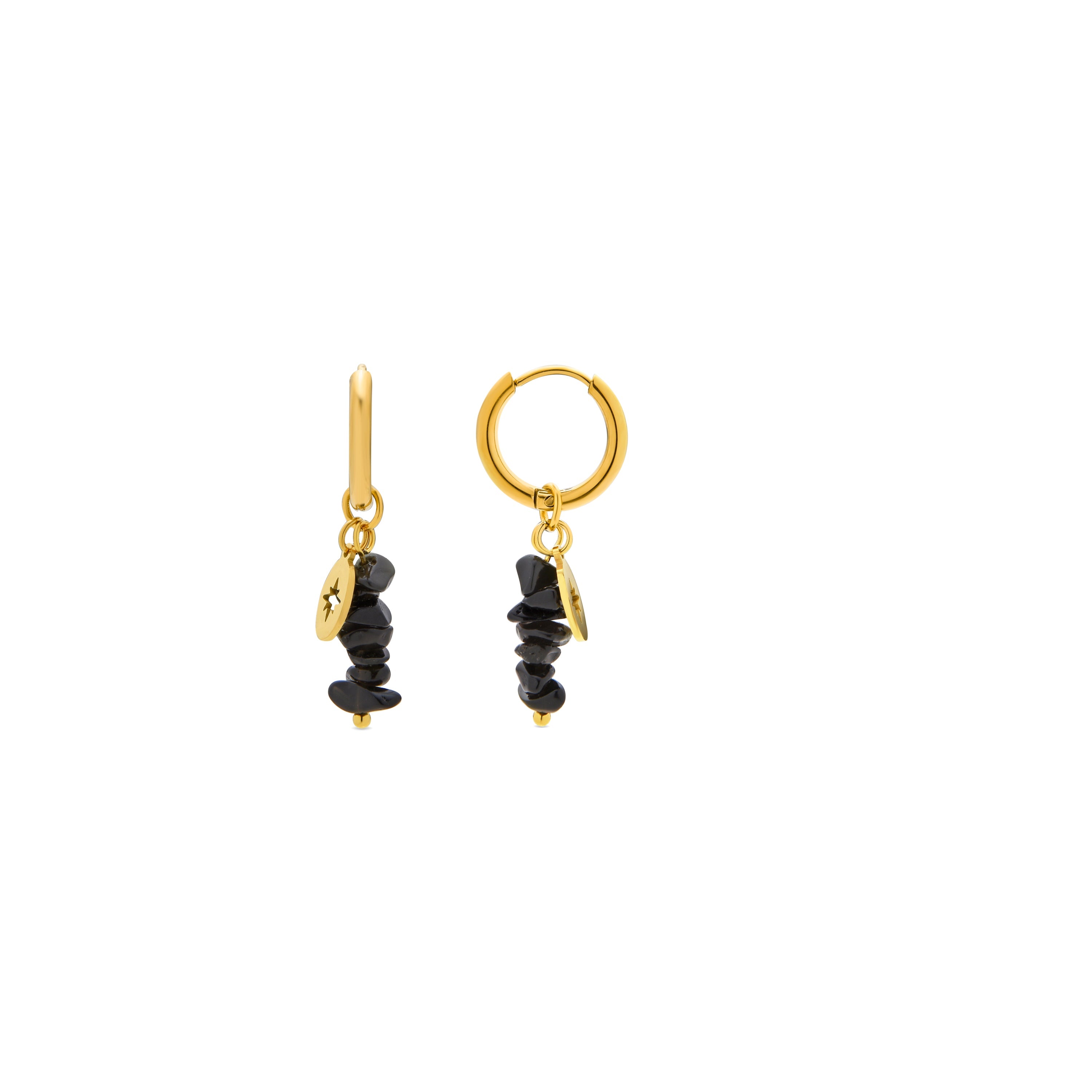 Onyx earrings finished in 18K yellow gold - Miald