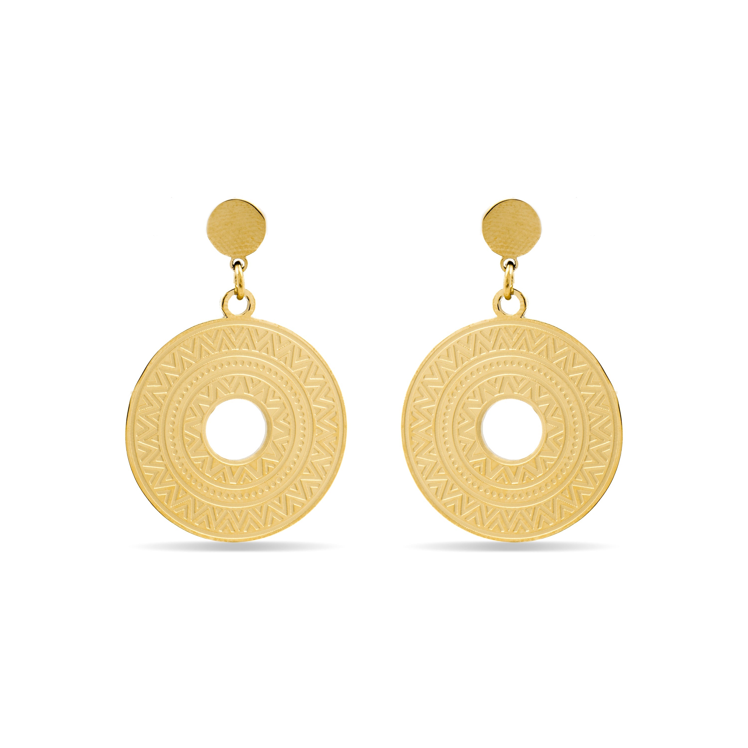 Earrings finished in 18K yellow gold - Thata