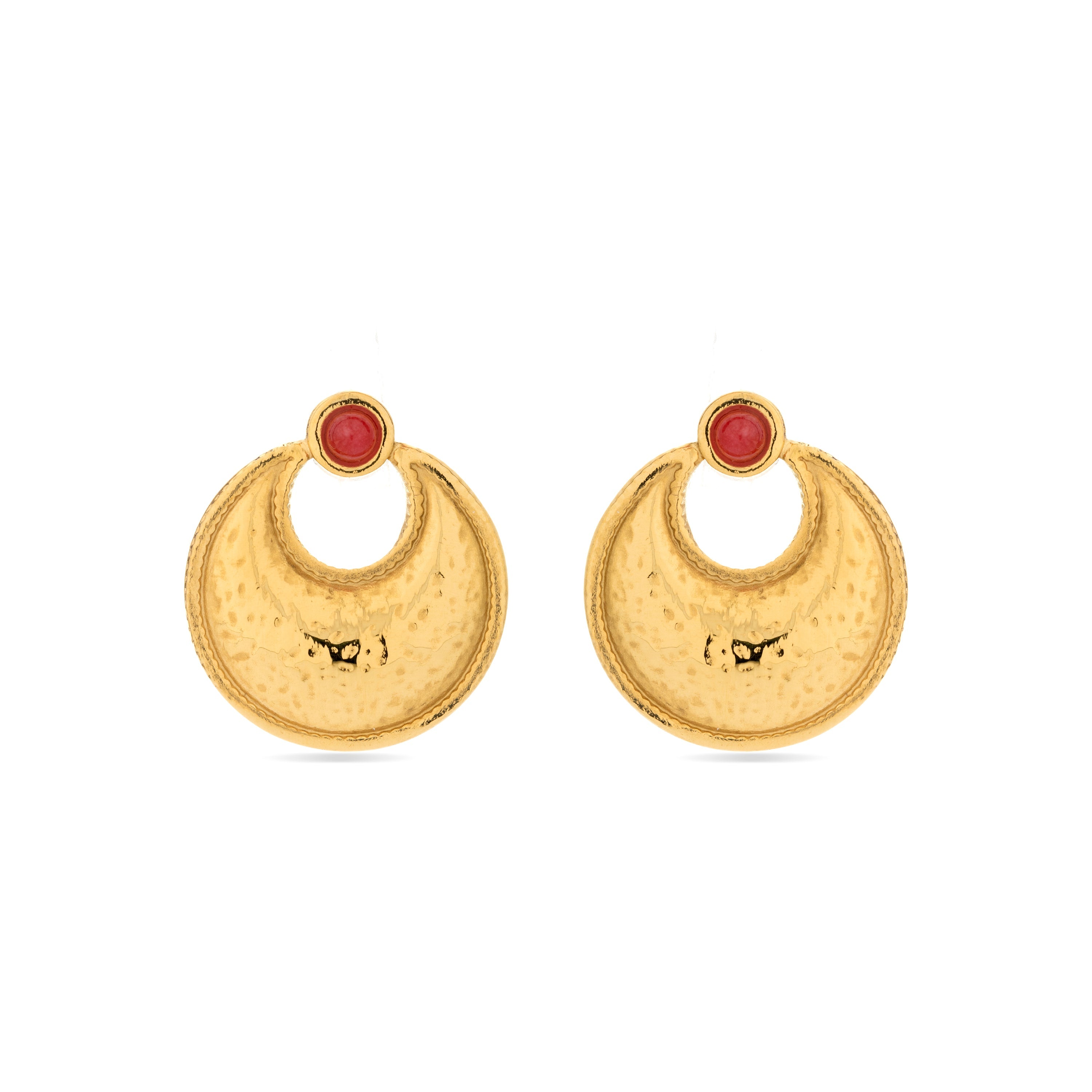 Coral earrings finished in 18K yellow gold - Euvia