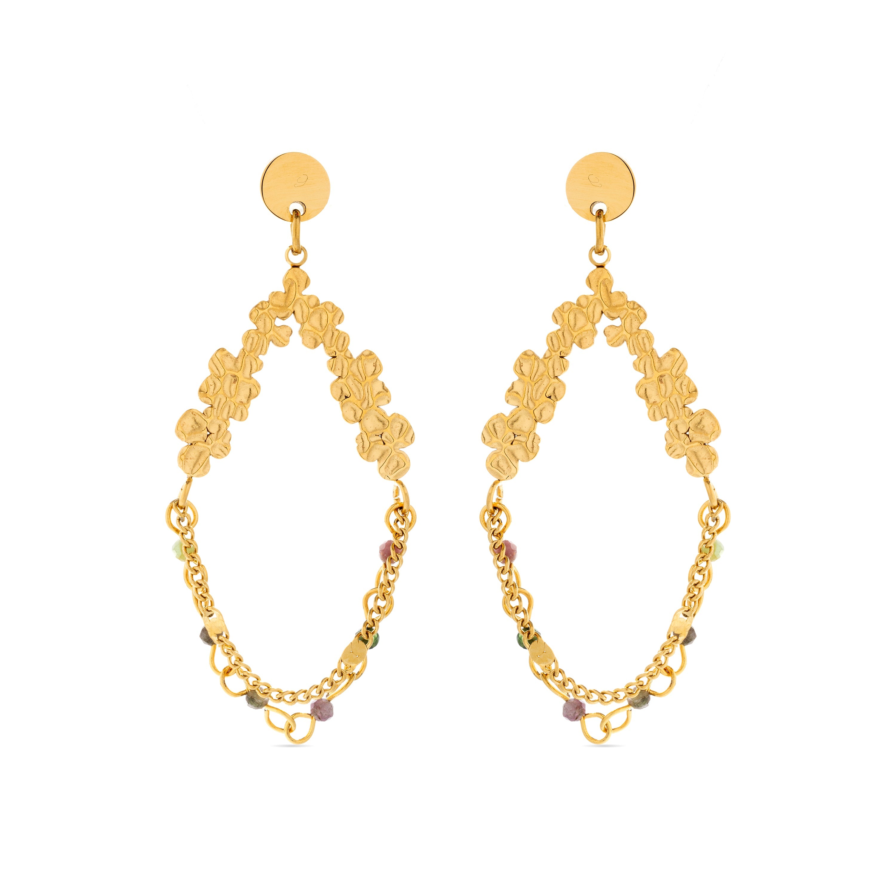 Earrings finished in 18K yellow gold - Ukdra