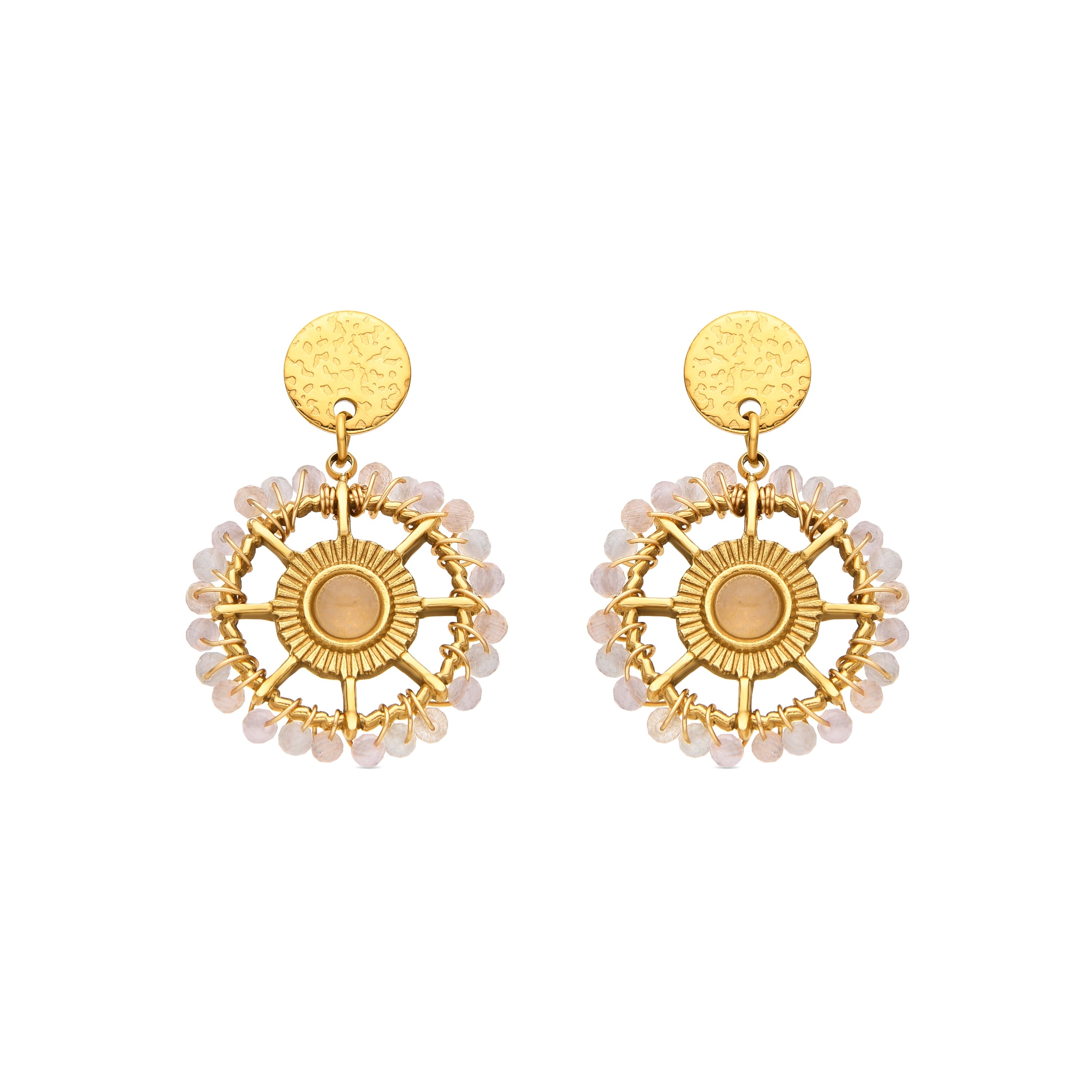 Pendientes con Circonita Brillante acabado oro 18k - Yakde