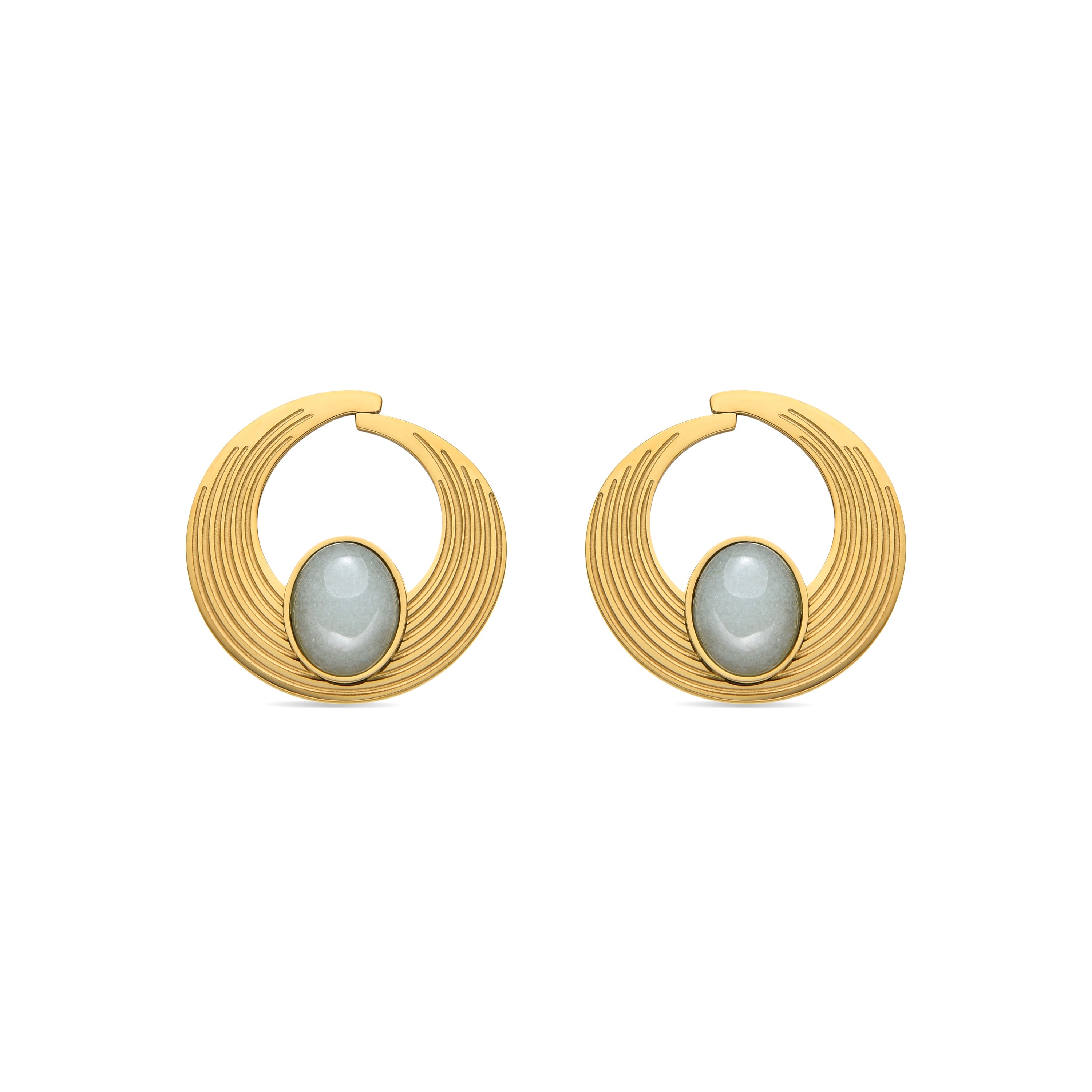Amazonite earrings in 18k gold finish - Halays