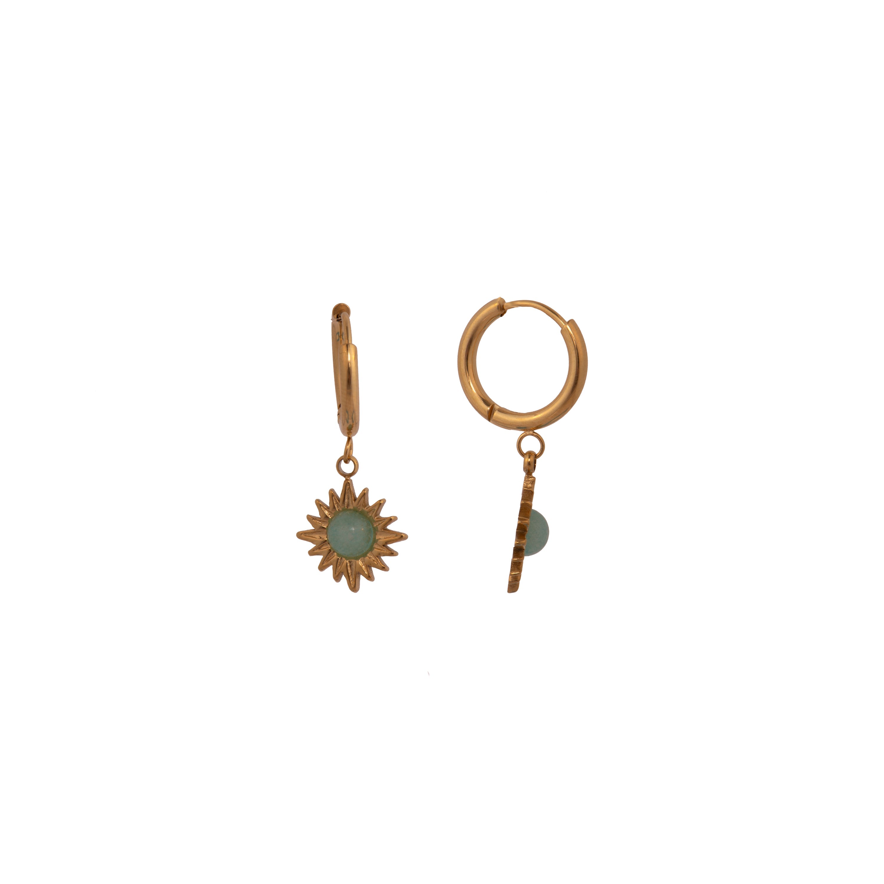 18k yellow gold and turquoise earrings - Daoni