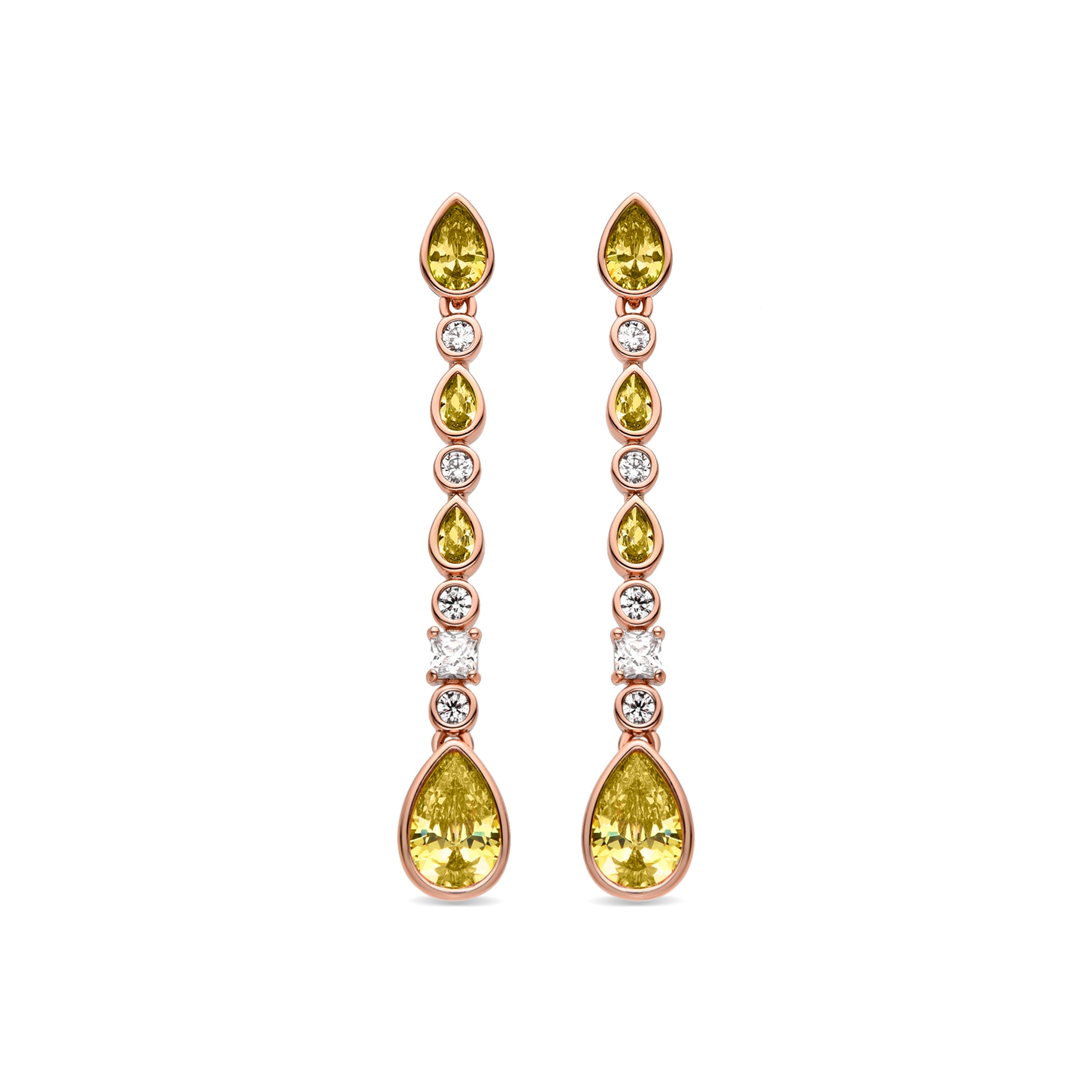 Padparadscha earrings finished in 18K yellow gold - Zalmoa